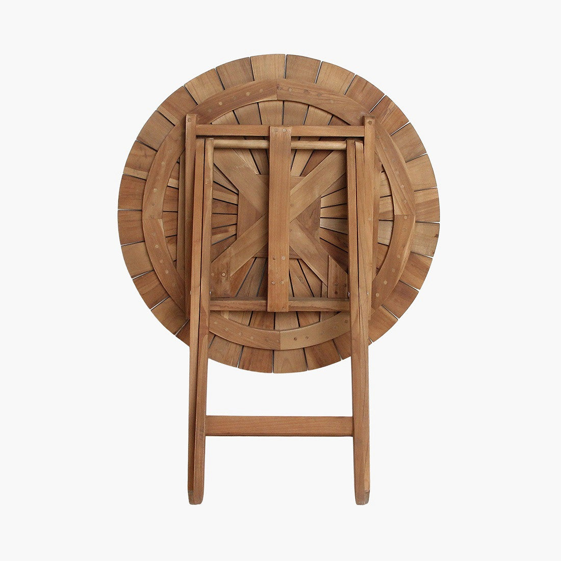 Runder klappbarer Outdoor Bistrotisch Teakscape Bistro aus Teakholz für Balkon und Terrasse