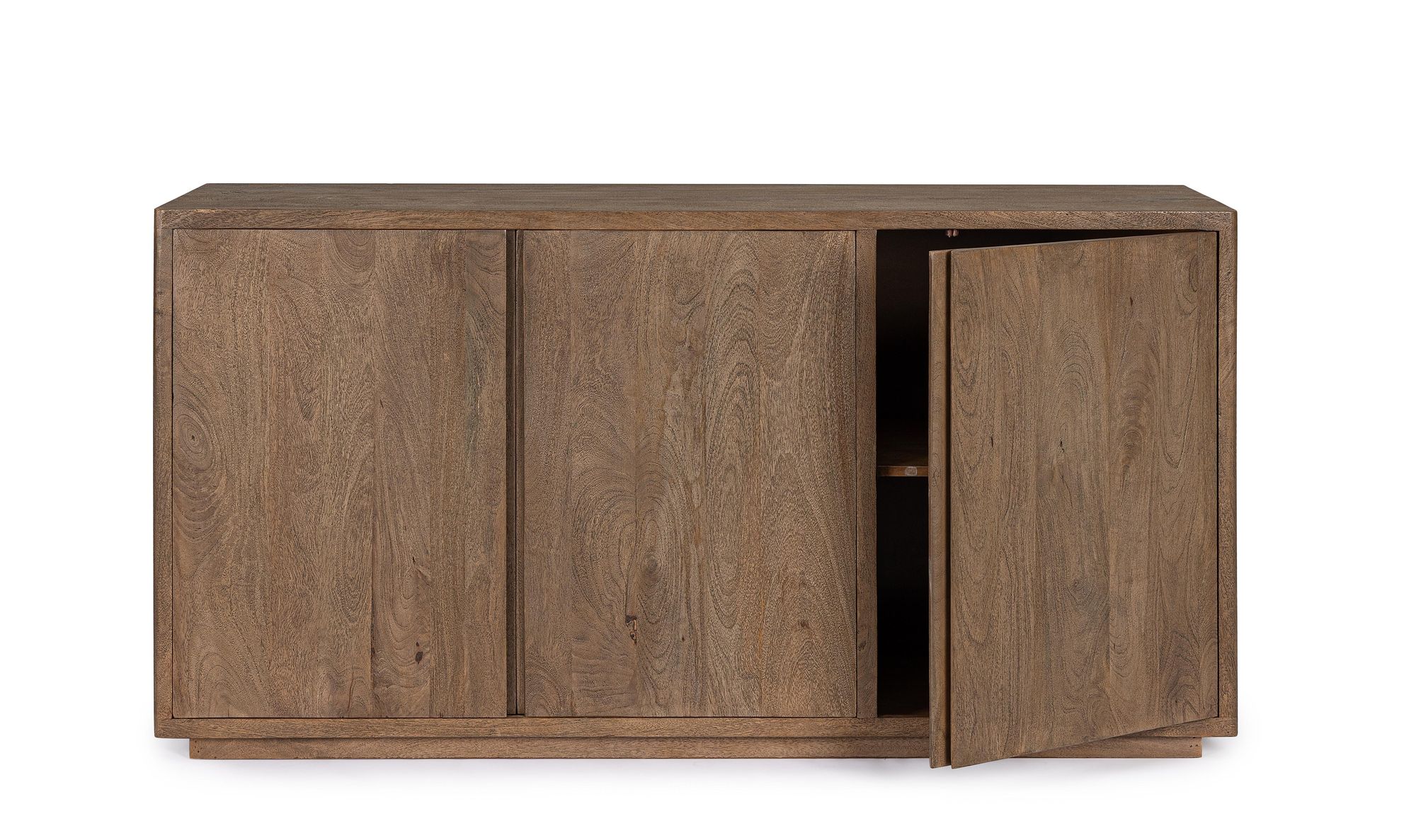 Sideboard Elswick 3 Türen aus massivem Mangoholz mit natürlicher Maserung | Bizzotto bei STUFF Shop