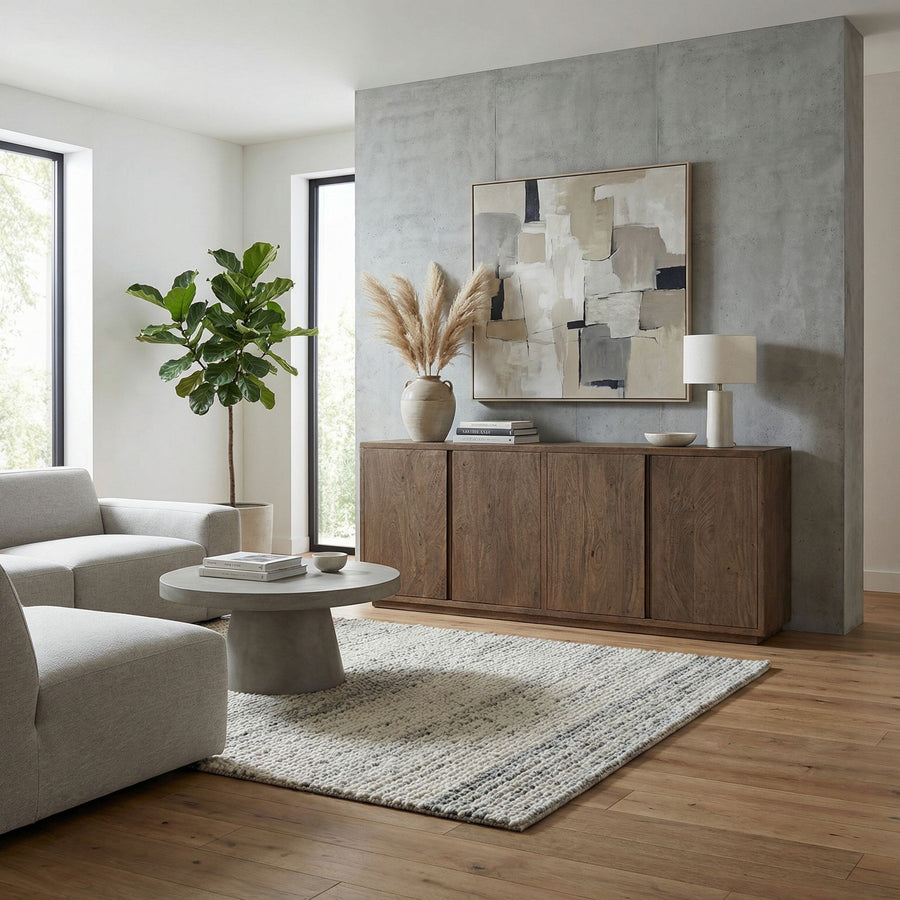 Sideboard Elswick 4 Türen aus massivem Mangoholz mit natürlicher Holzmaserung | Bizzotto bei STUFF Shop
