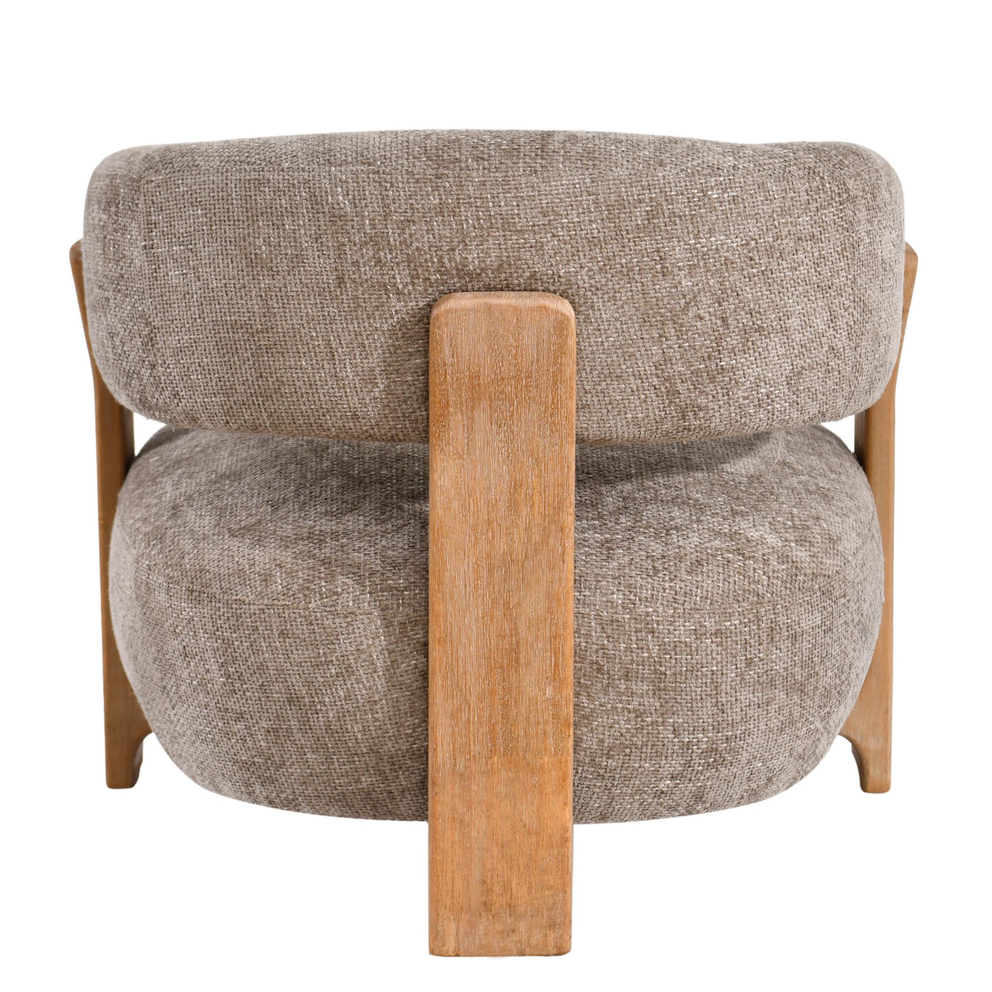 Sessel Mire in Taupe mit geschwungener Rückenlehne und Holzgestell | PTMD bei STUFF Shop kaufen