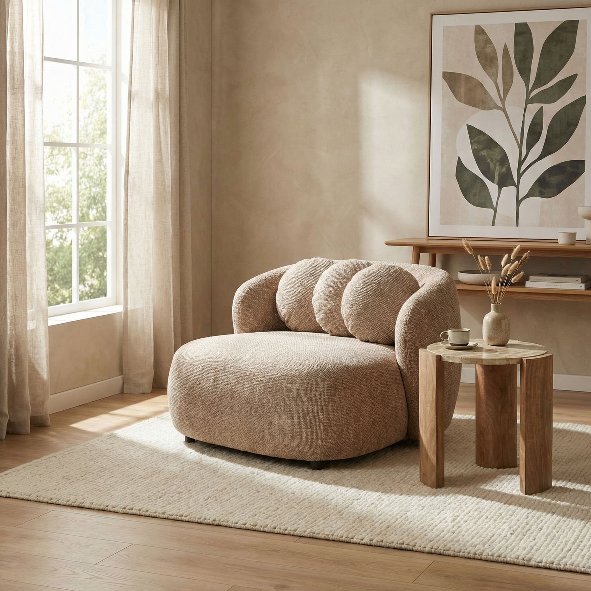 Beistelltisch Javina im Wohnraum neben Sofa | PTMD bei STUFF Shop kaufen