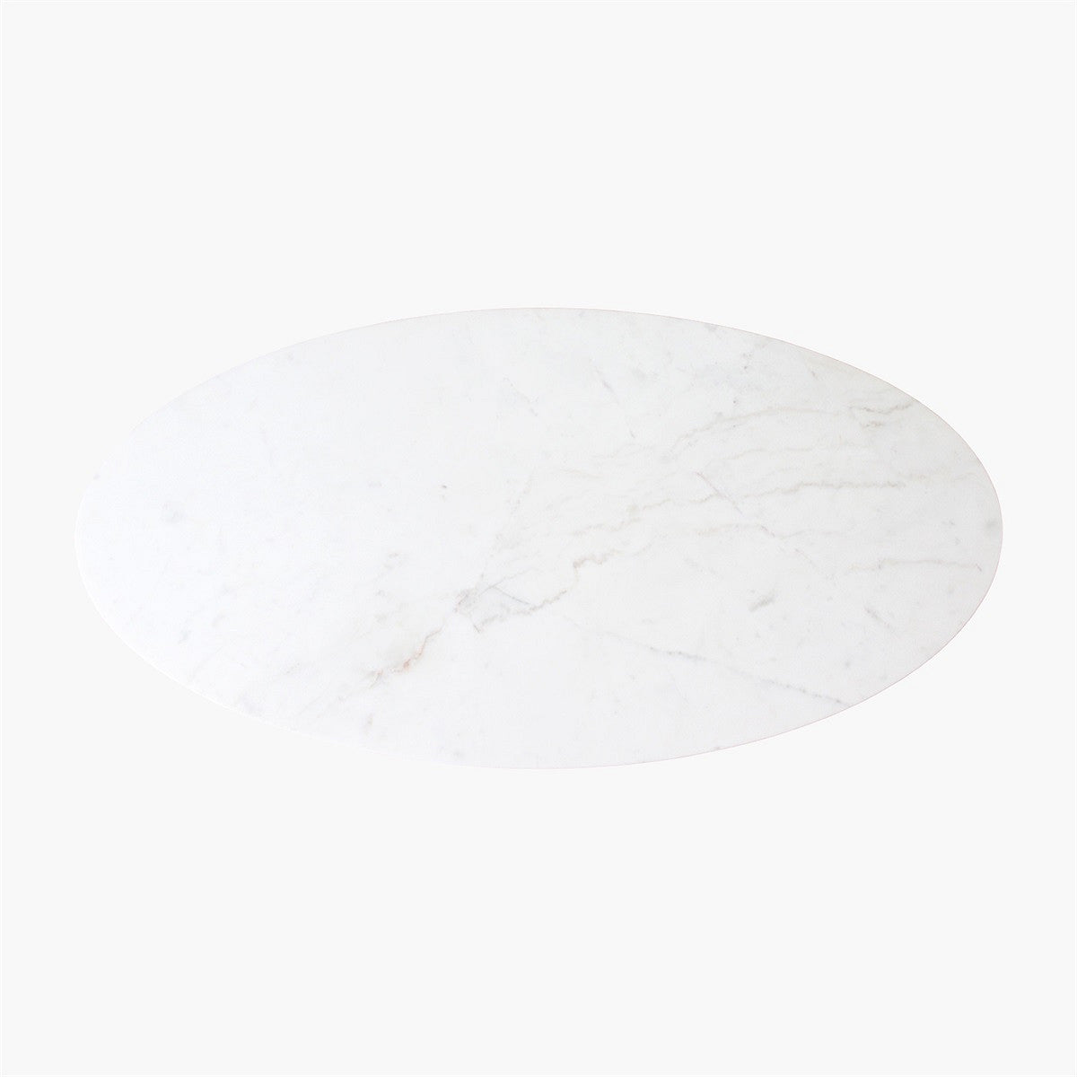 Couchtisch Ovalis Marble White mit ovaler Marmorplatte und Holzgestell aus der STUFF Loft Kollektion