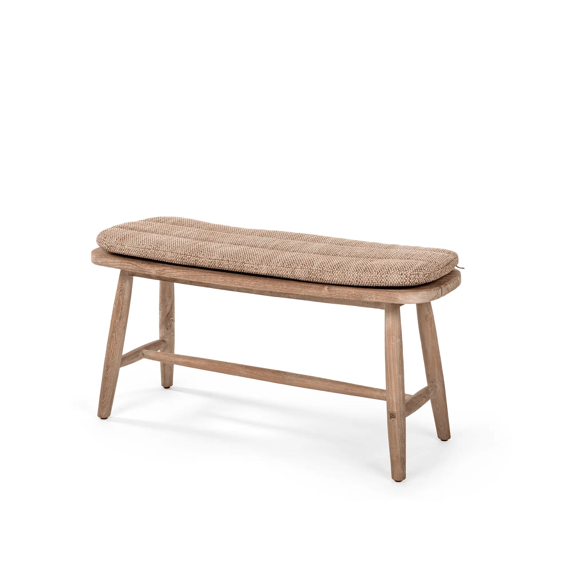 Teakholz Sitzbank Faye für Garten und Terrasse mit optionalem Kissen | Gommaire bei STUFF Shop kaufen