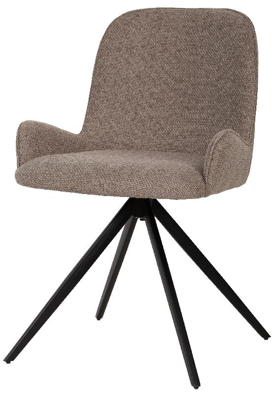 Polsterstuhl Leander Beige von PTMD, Vorderansicht mit hellem Stoffbezug