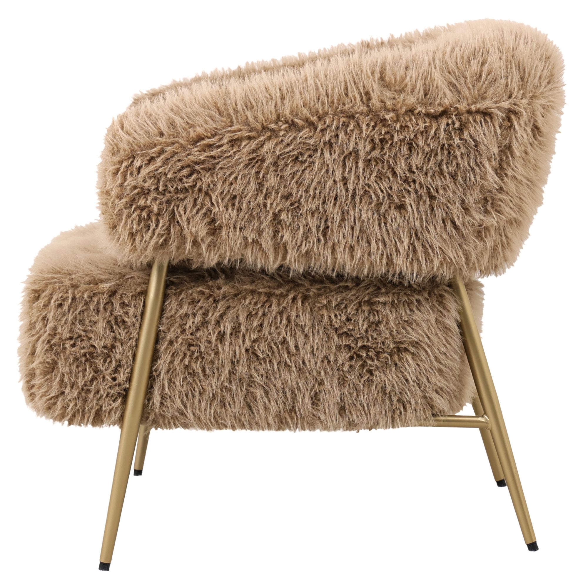Sessel von PTMD, sessel aus Stoff in Braun mit Metallgestell im modernen Design, komfortabel. Ideal für Essbereich oder Küche.