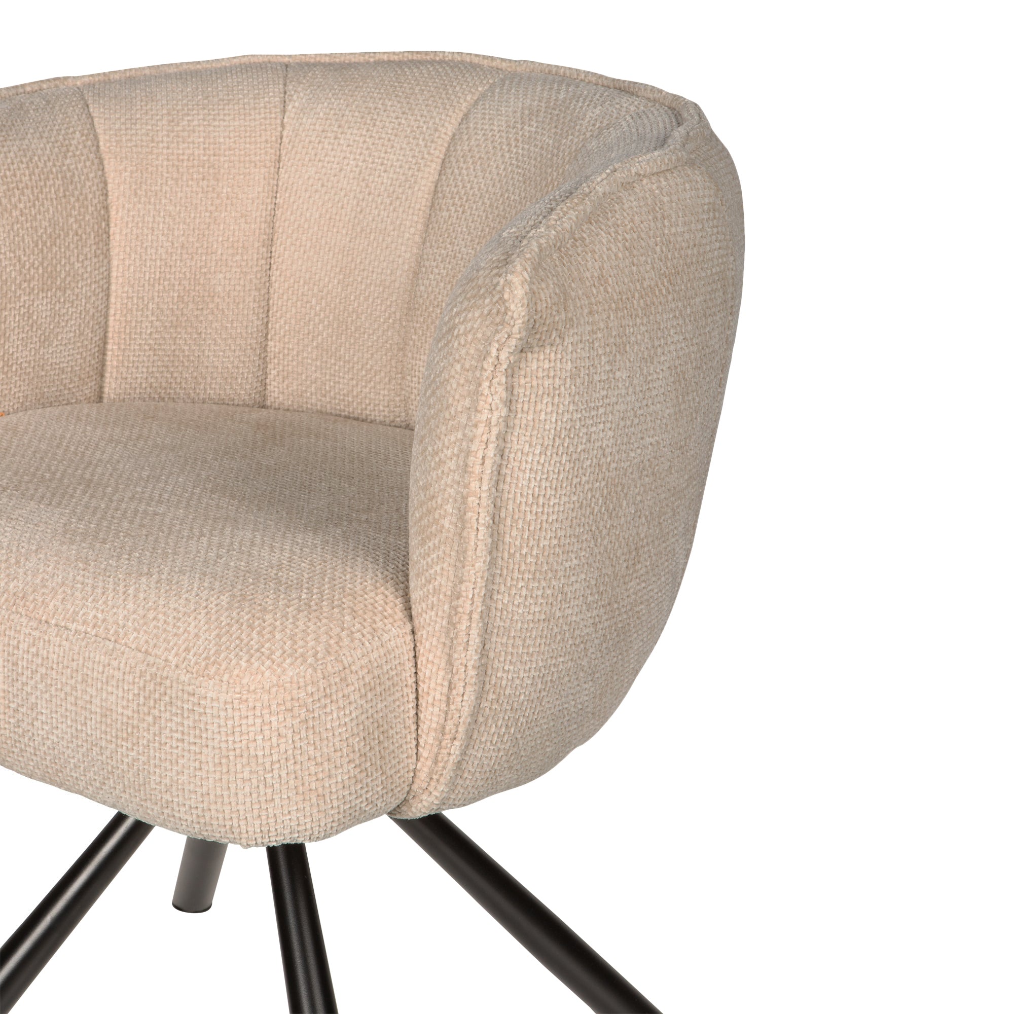 Seitenansicht Polsterstuhl Como Cream, PTMD Collection