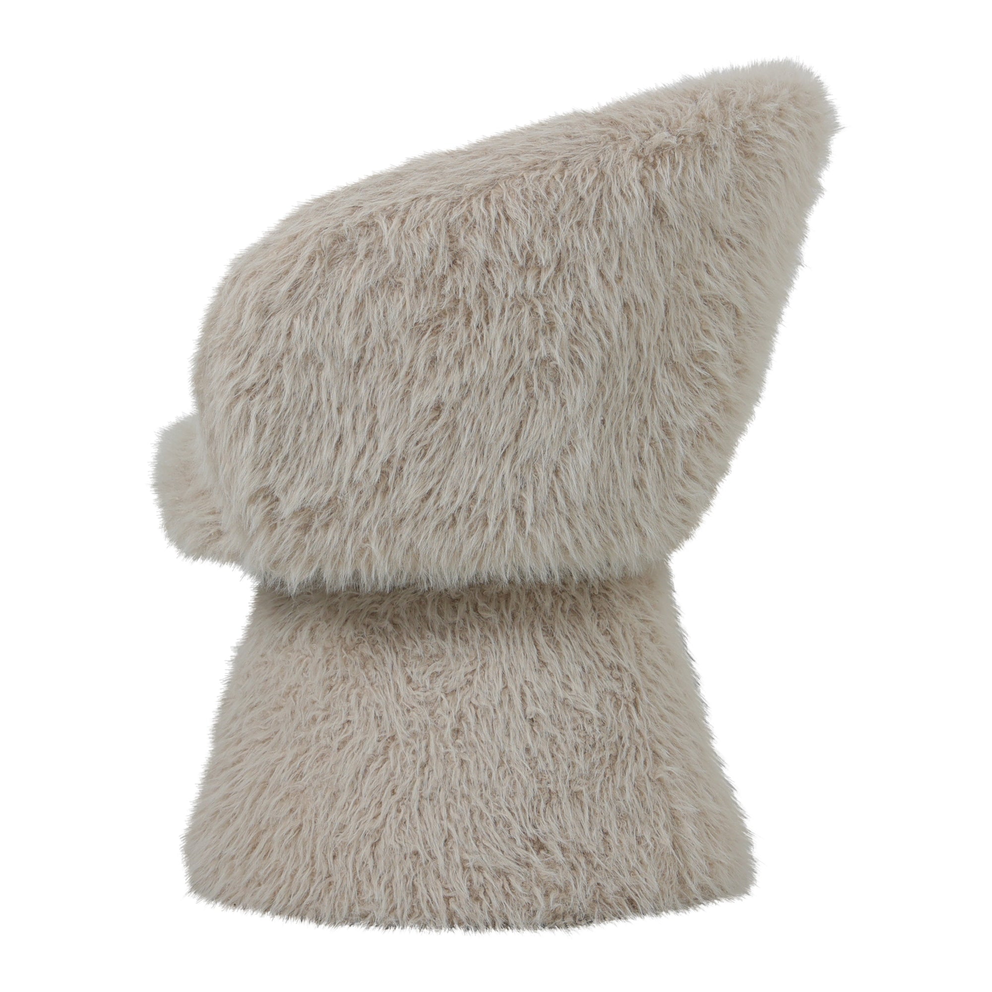Seitenansicht Polsterstuhl Hermes Beige Hair mit Kunstfellbezug