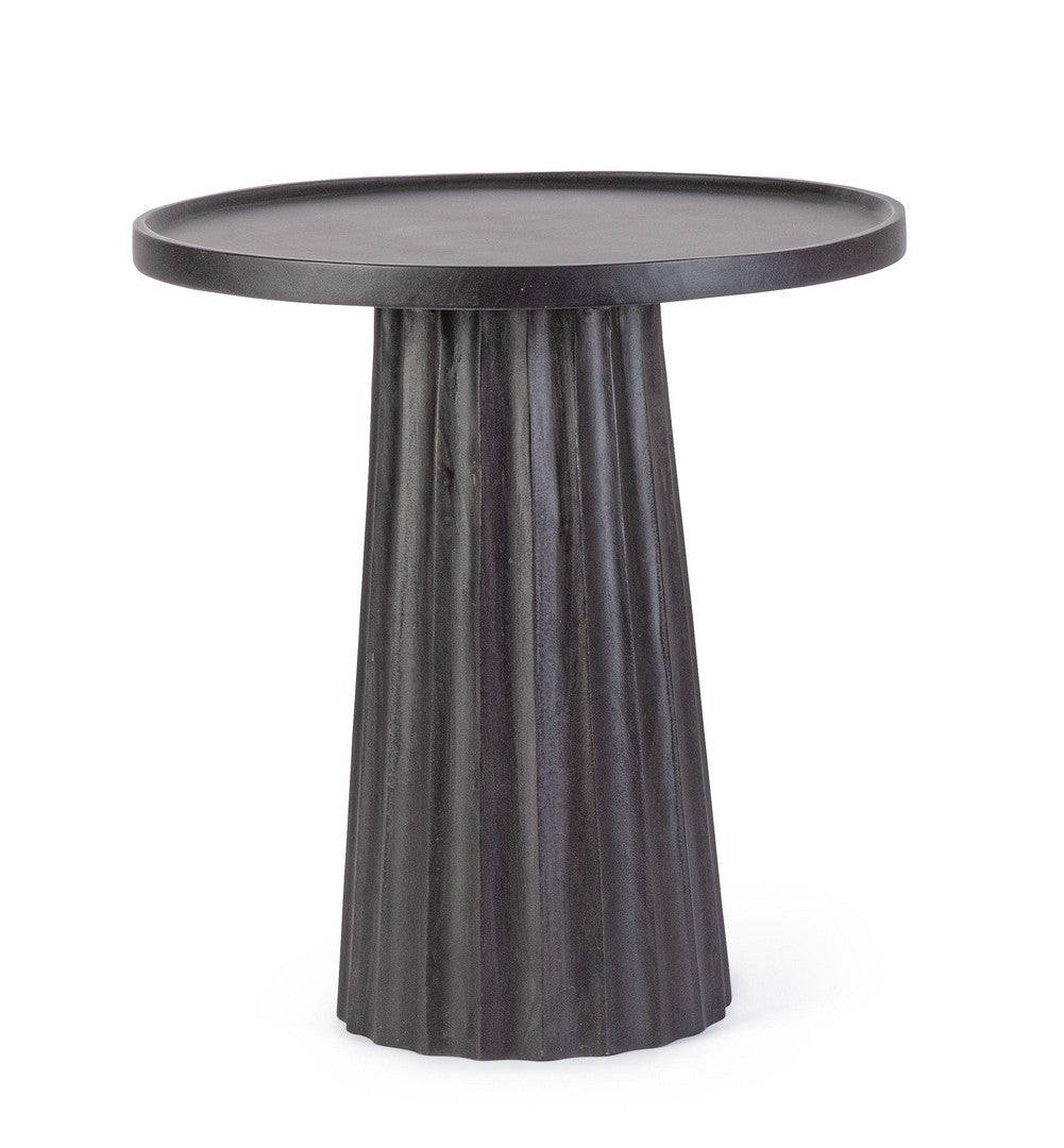 Couchtisch Orissa Schwarz von Bizzotto – massives Mangoholz, Ø 46 × H 49 cm im STUFF Shop