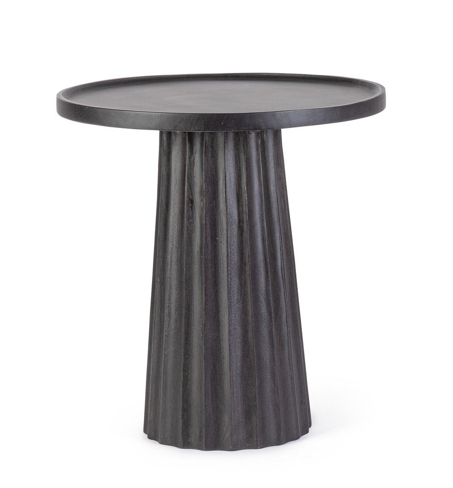 Couchtisch Orissa Schwarz von Bizzotto – massives Mangoholz, Ø 46 × H 49 cm im STUFF Shop