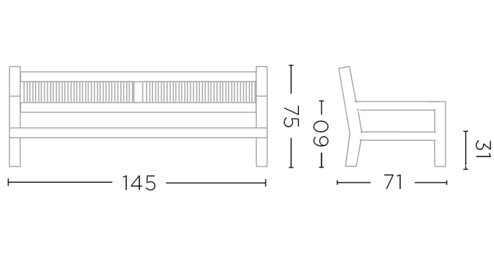 Outdoor-Sofa Mario 2-Sitzer
