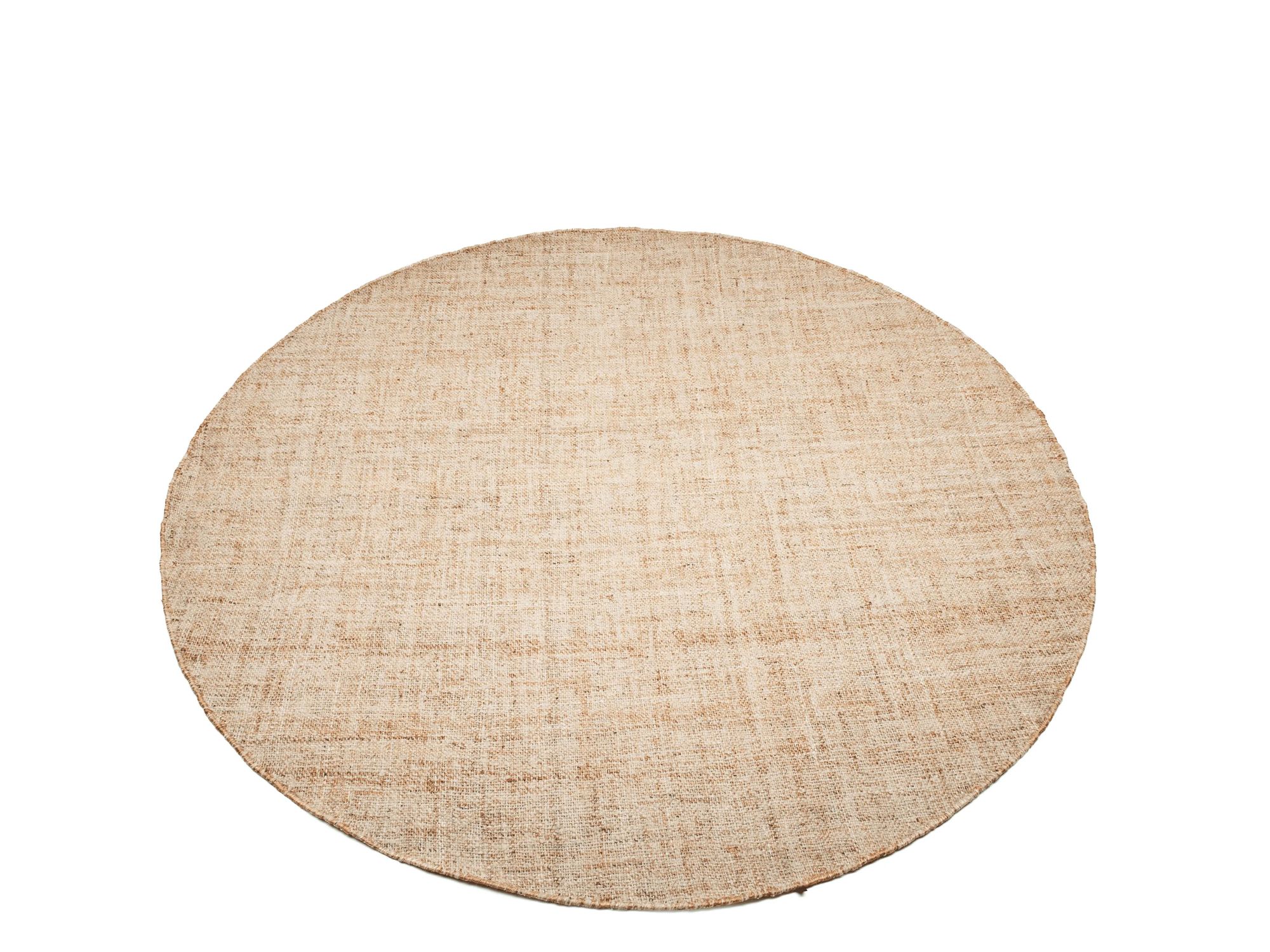 Handgewebter runder Teppich Nomad aus Wolle & Jute in Amber von Gommaire