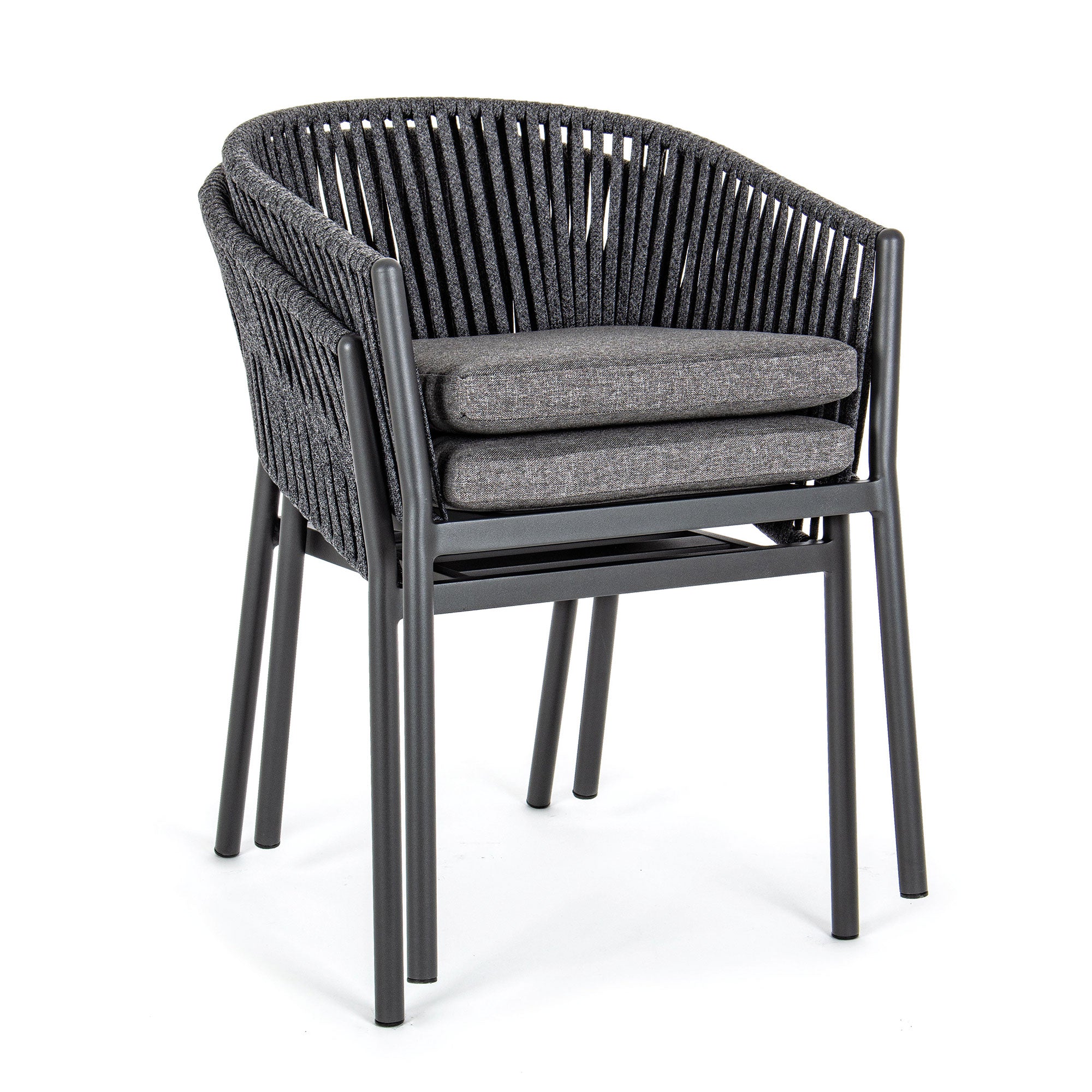 Outdoor Stuhl Florencia Anthrazit mit Armlehnen und Sitzkissen | Bizzotto bei STUFF Shop kaufen