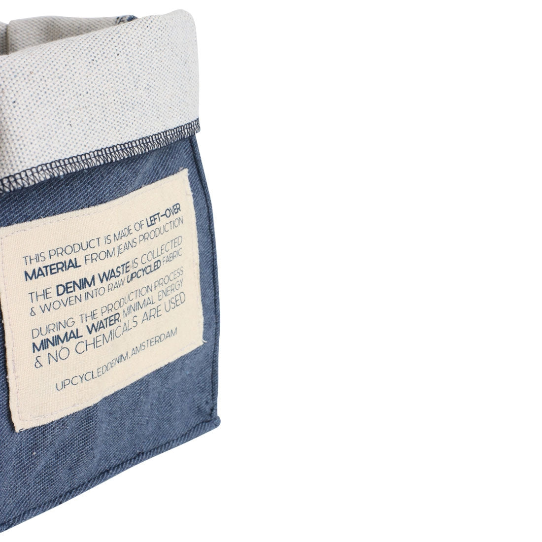 Tasche aus upcacyled Denim, blau Baumwolle Maße: 14x14x24 cm