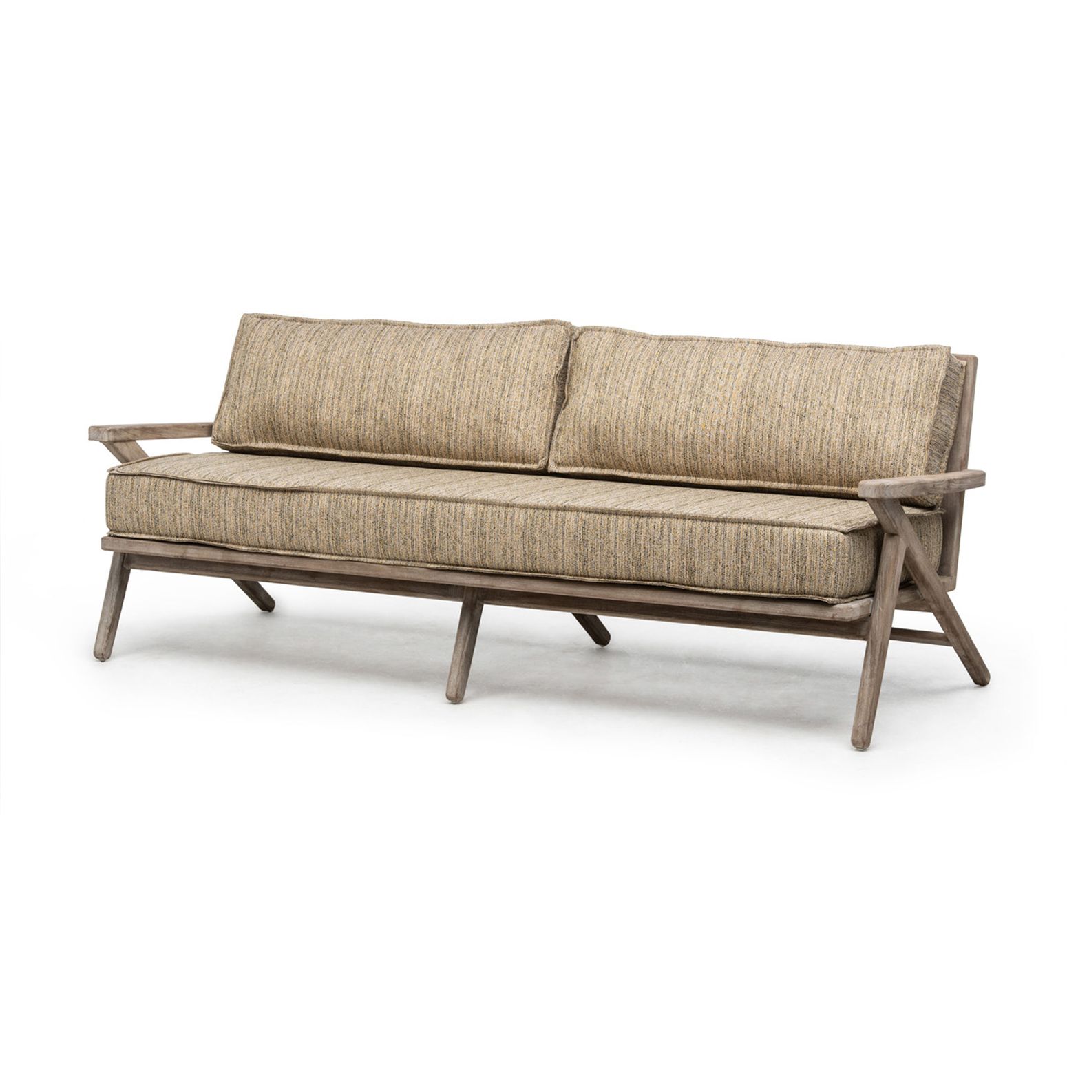 Outdoor-Sofa Alabama aus massivem Teakholz in Natural Grey von Gommaire