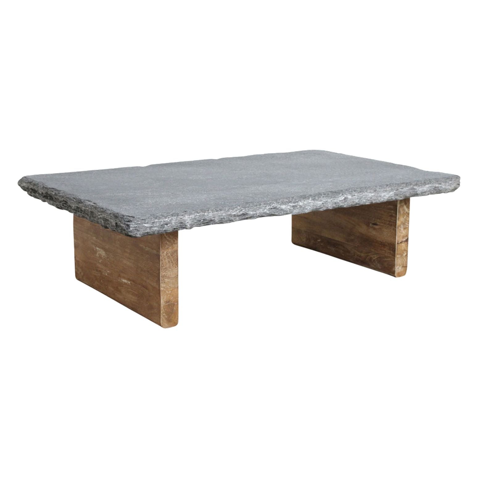 Couchtisch Naturstein auf Teakholz I STUFF Vintage Living