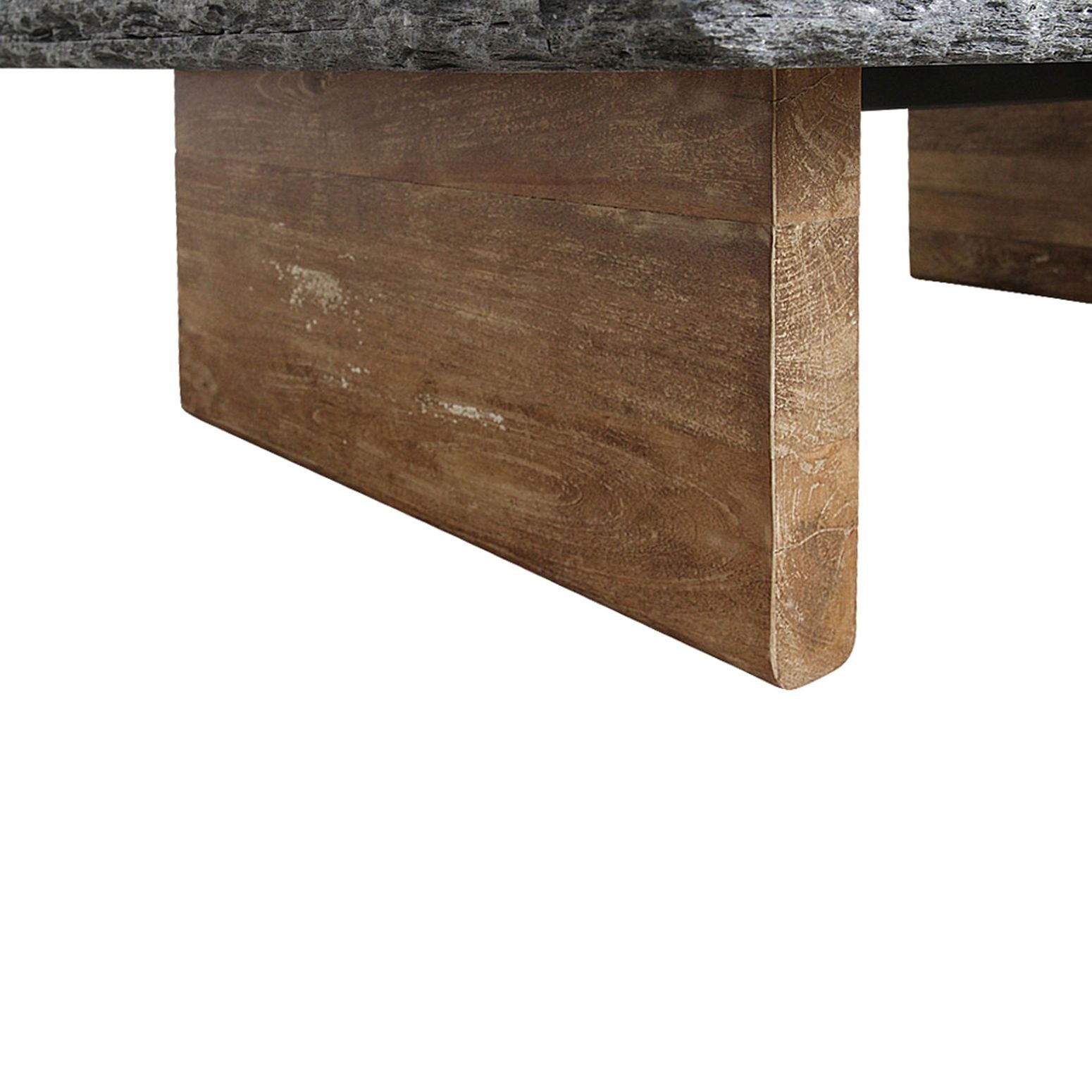 Couchtisch Naturstein auf Teakholz I STUFF Vintage Living