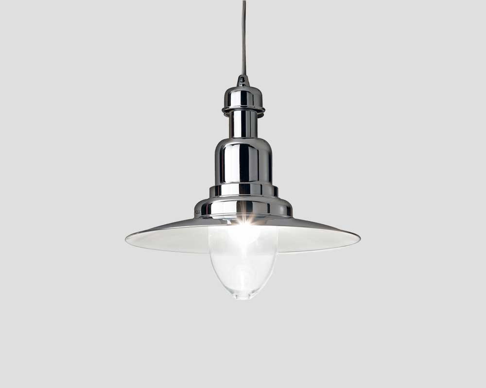 Hängeleuchte Industrial Chrom Dialma Brown