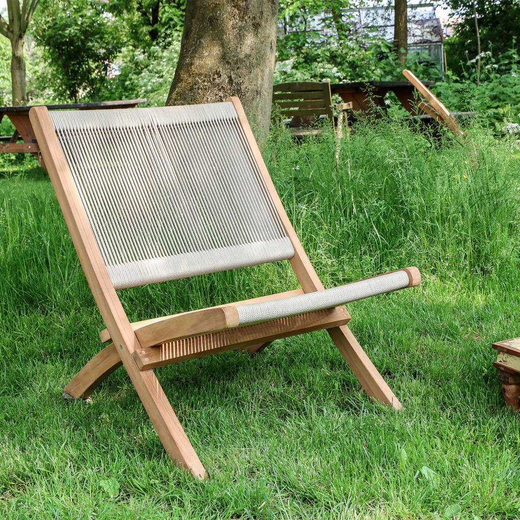 Outdoor Lounge-Klappstuhl Rope Natur I STUFF Shop