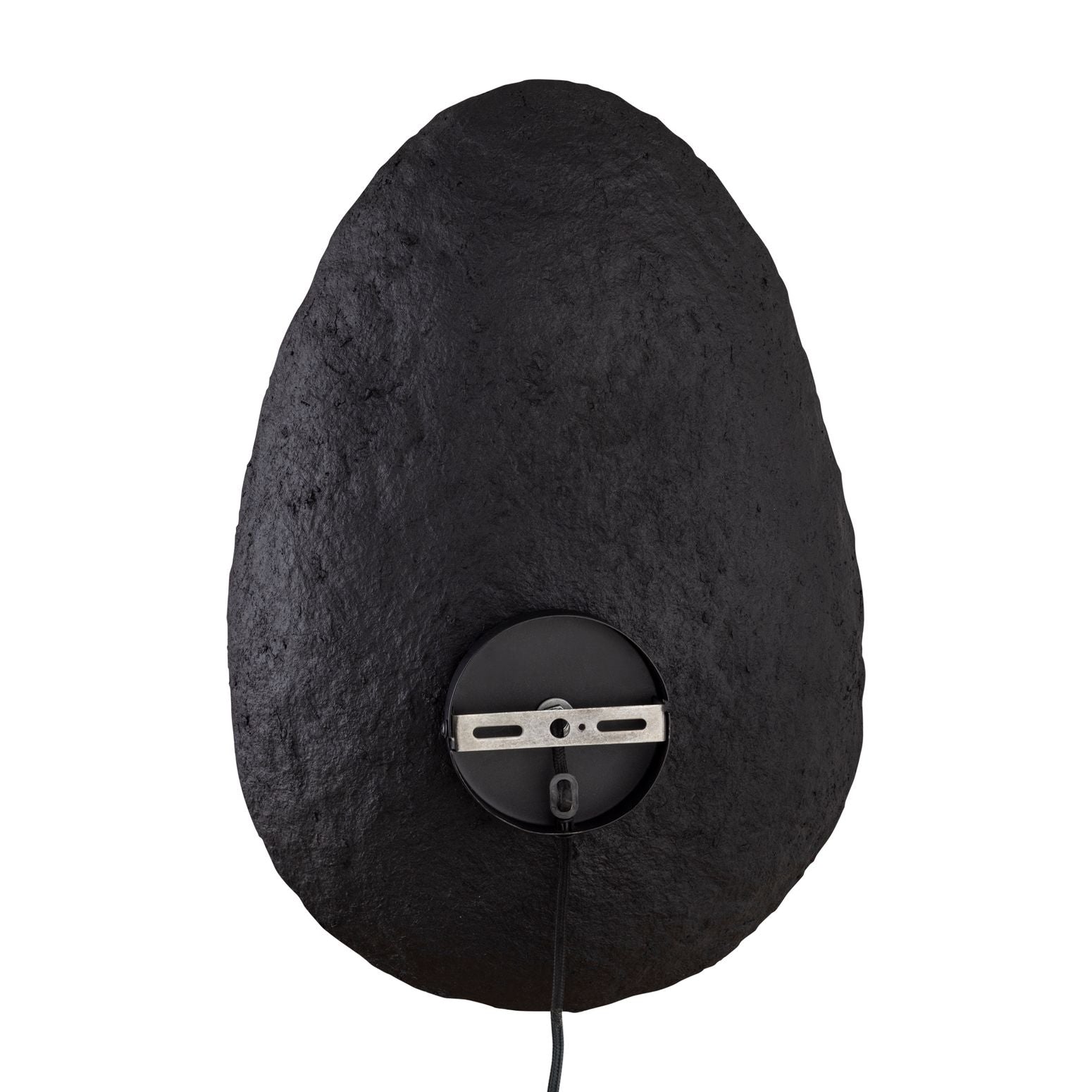 Rückansicht der Charlton Black Wandlampe mit robustem Eisenrahmen.