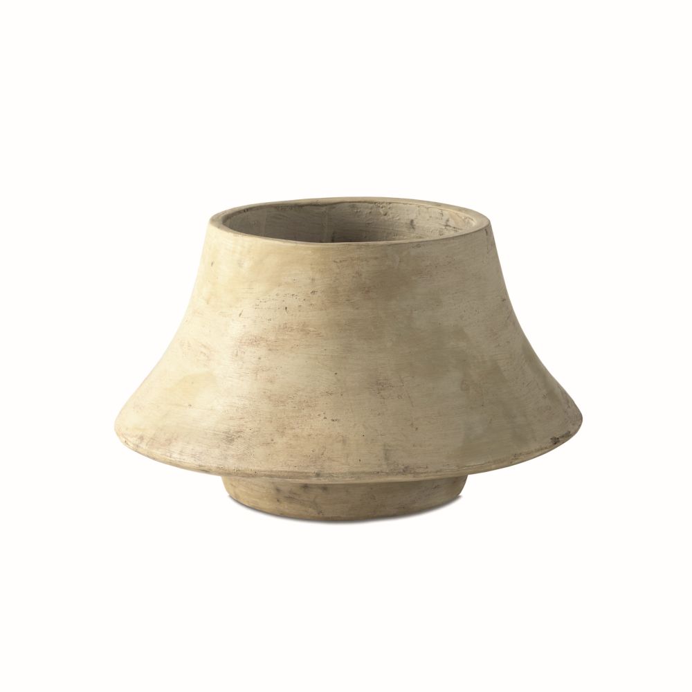 Übertopf Marah aus Terracotta in Authentic Grey Patine, handgefertigt, Ø42 x H25 cm
