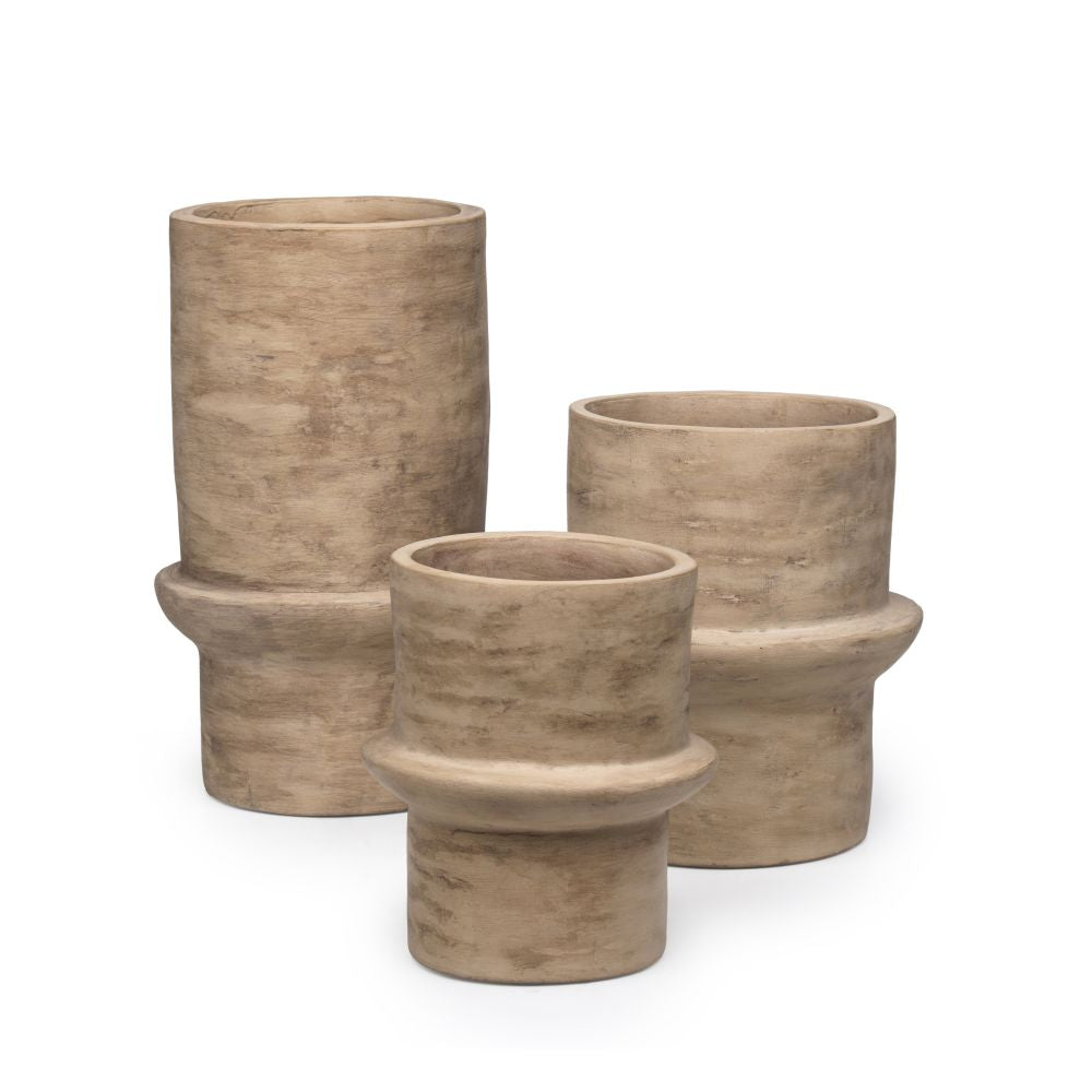 Vase Gabriel Large aus Terracotta in Authentic Grey Patine, handgefertigt, Ø31 x H49,5 cm