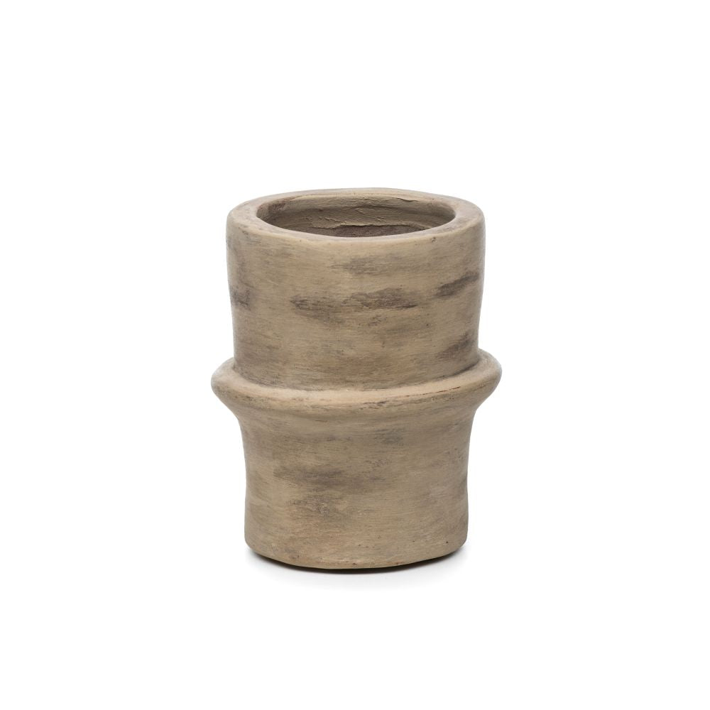 Kerzenhalter Gabriel aus Terracotta in Authentic Grey Patine – Ø12,5 x H14,5 cm