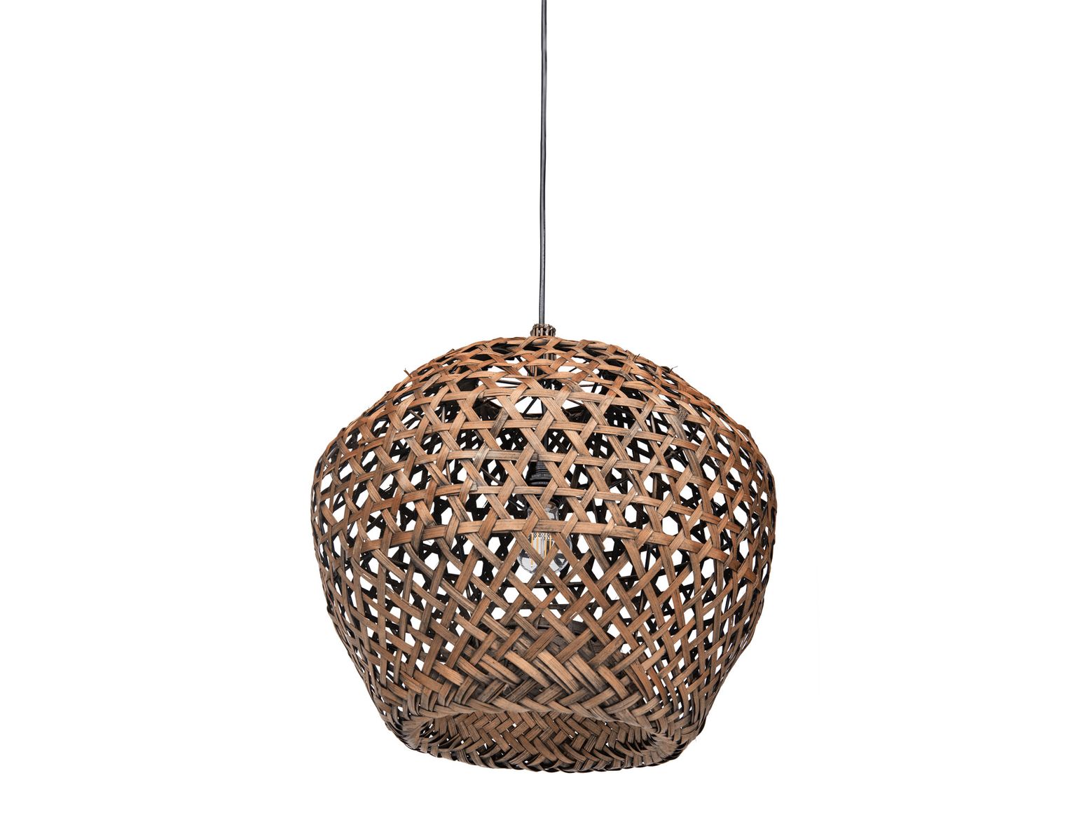 Hängelampe Bombay M aus handgeflochtenem Bambus Ø48 cm – Gommaire Organic Living