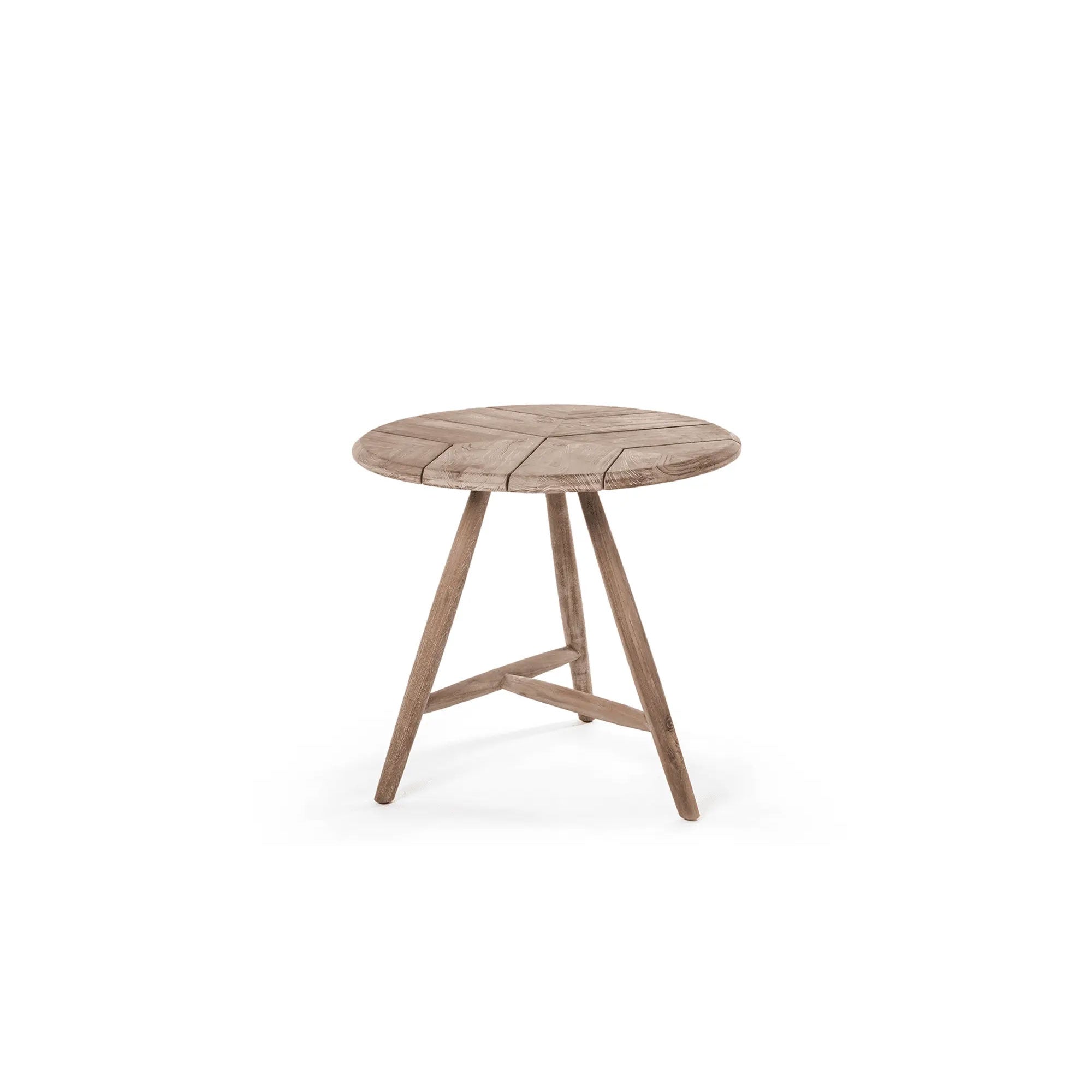 Niedriger runder Outdoor Bistrotisch Faye aus Teakholz | Gommaire bei STUFF Shop kaufen