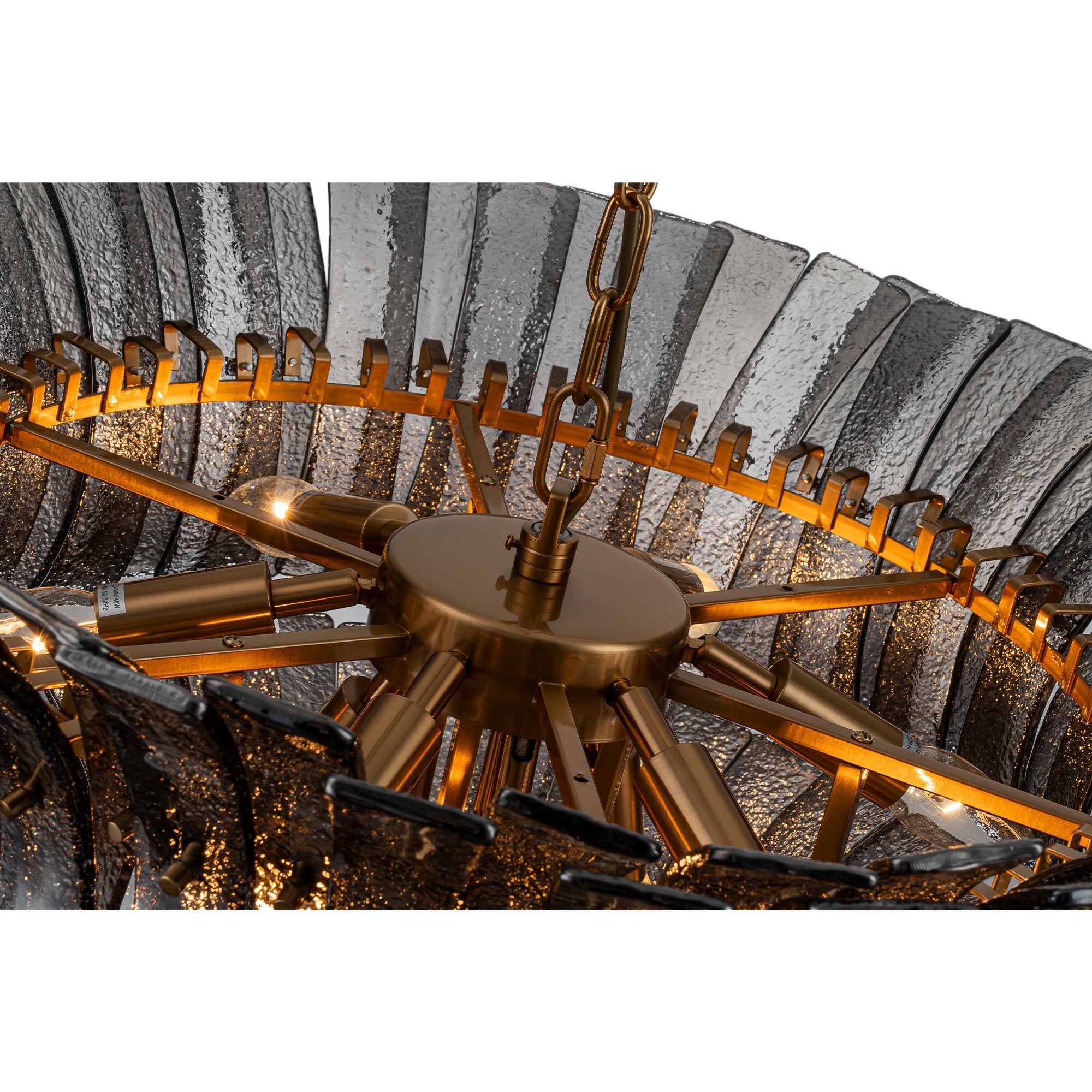 Detailansicht Strukturglas der Dalai Gunmetal Hängeleuchte | PTMD bei STUFF Shop kaufen