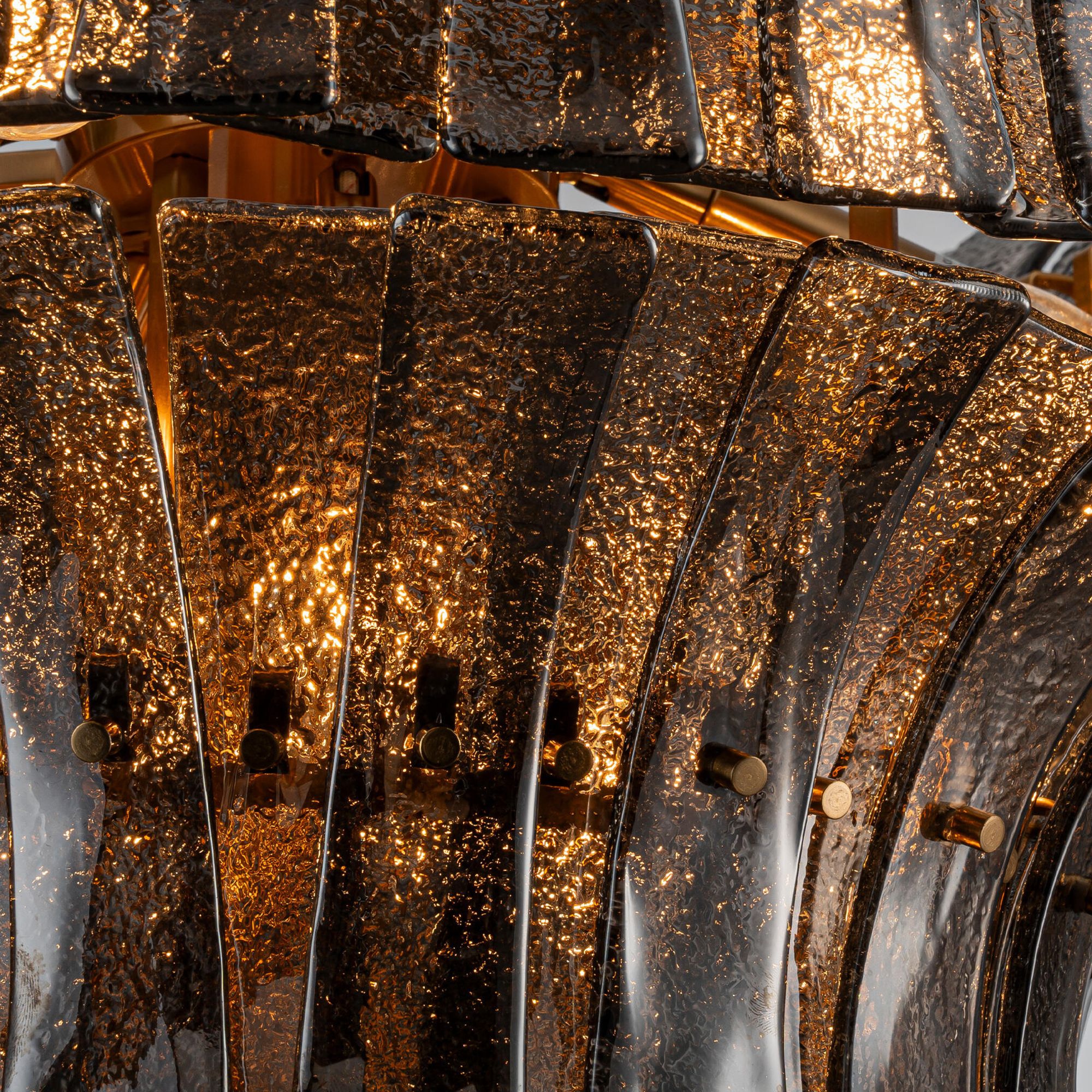 Detailansicht Strukturglas der Dalai Gunmetal Hängeleuchte | PTMD bei STUFF Shop kaufen