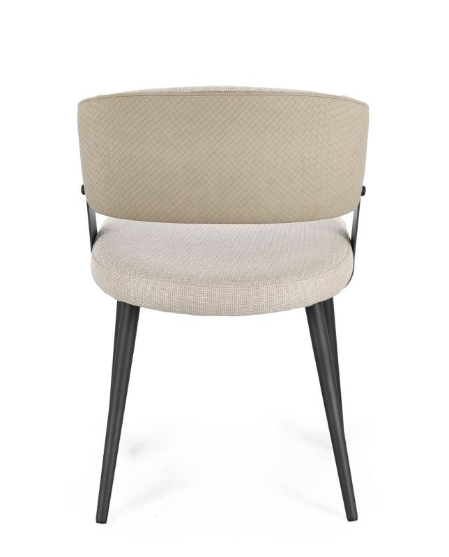 Armlehnenstuhl Romy Natur mit Stoffbezug und Stahlgestell | Bizzotto bei STUFF Shop kaufen