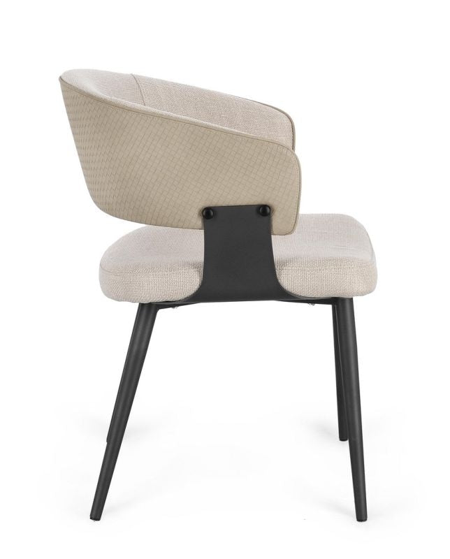 Armlehnenstuhl Romy Natur mit Stoffbezug und Stahlgestell | Bizzotto bei STUFF Shop kaufen