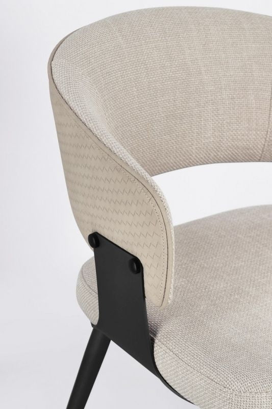 Armlehnenstuhl Romy Natur mit Stoffbezug und Stahlgestell | Bizzotto bei STUFF Shop kaufen