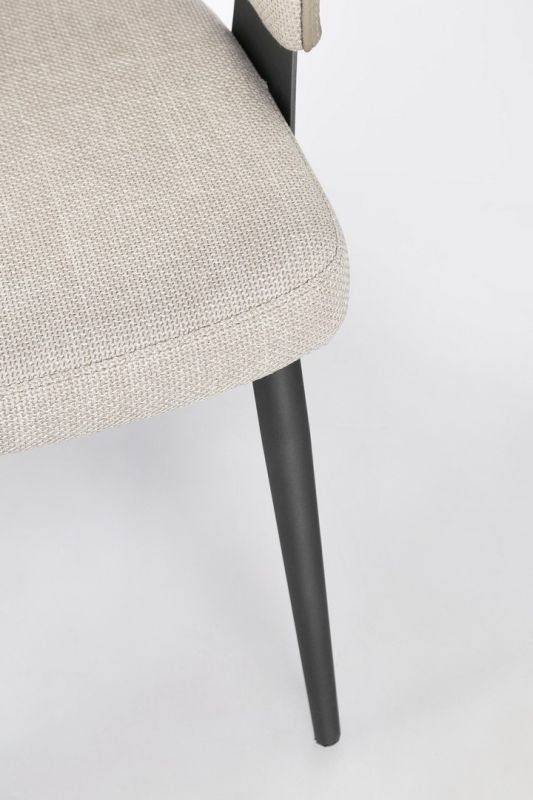 Armlehnenstuhl Romy Natur mit Stoffbezug und Stahlgestell | Bizzotto bei STUFF Shop kaufen