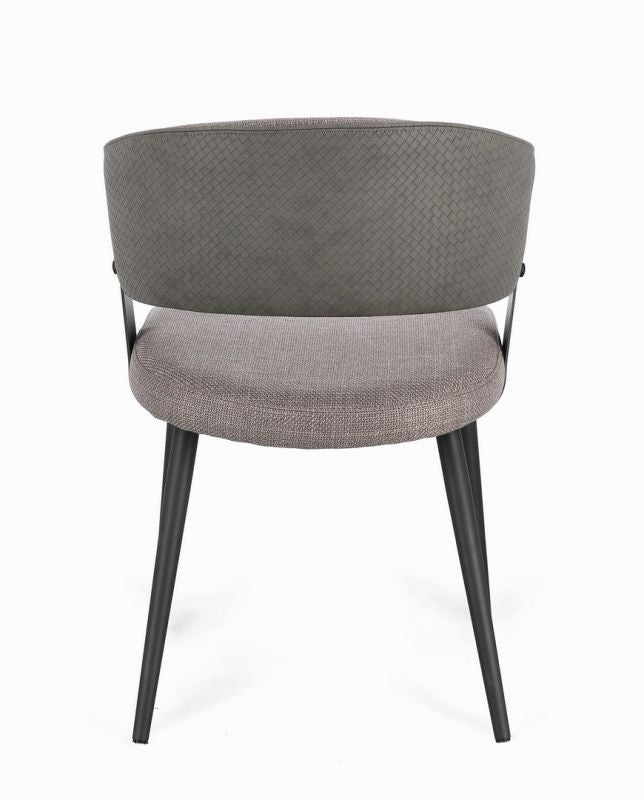 Armlehnenstuhl Romy Grau mit Stoffbezug und Stahlgestell | Bizzotto bei STUFF Shop kaufen