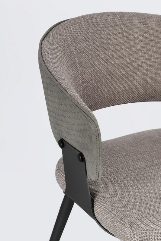 Armlehnenstuhl Romy Grau mit Stoffbezug und Stahlgestell | Bizzotto bei STUFF Shop kaufen
