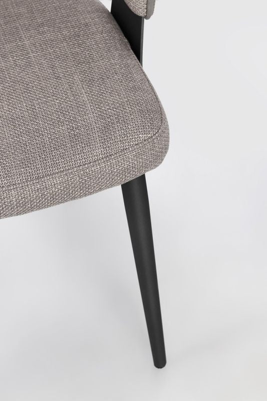 Armlehnenstuhl Romy Grau mit Stoffbezug und Stahlgestell | Bizzotto bei STUFF Shop kaufen