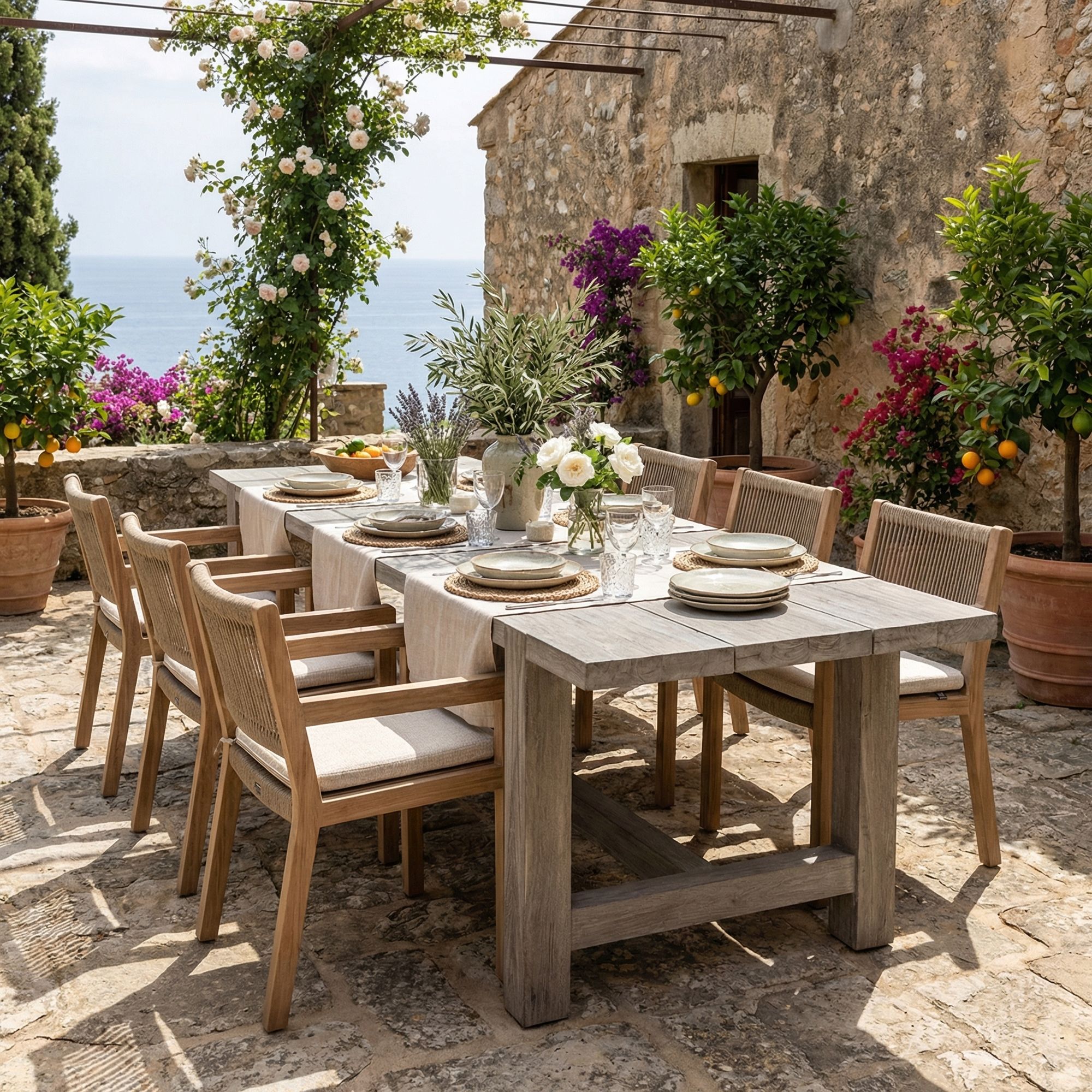 Outdoor Esstisch Jacob Small aus massivem Teakholz | großer Gartentisch Gommaire bei STUFF Shop kaufen