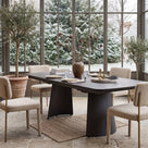 Ausziehtisch Arnena Schwarz | Keramik in Cortenoptik, 200–280 × 100 cm