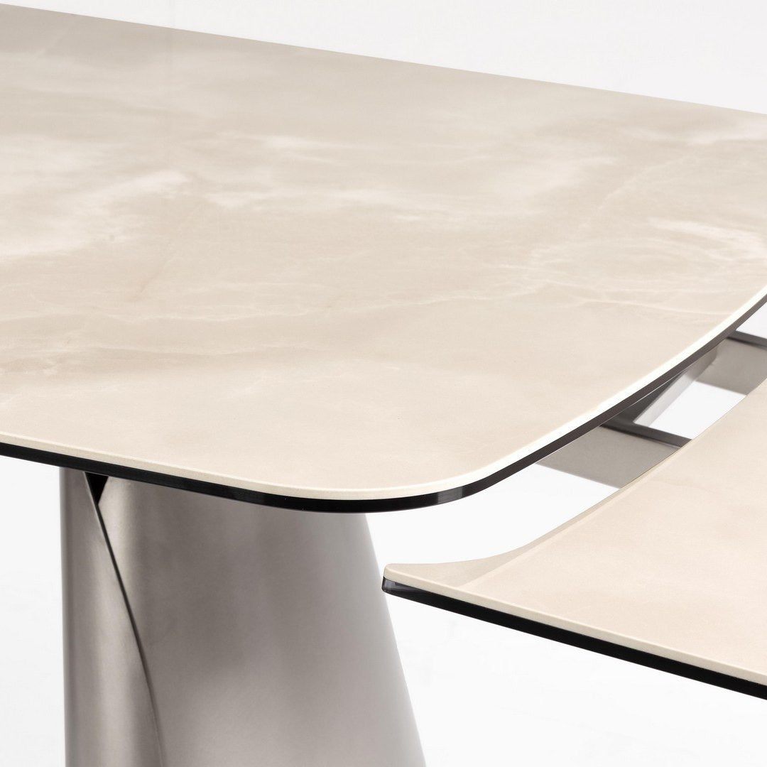 Ausziehtisch Cile Onyx von Bizzotto, Nahaufnahme von Material und Verarbeitung