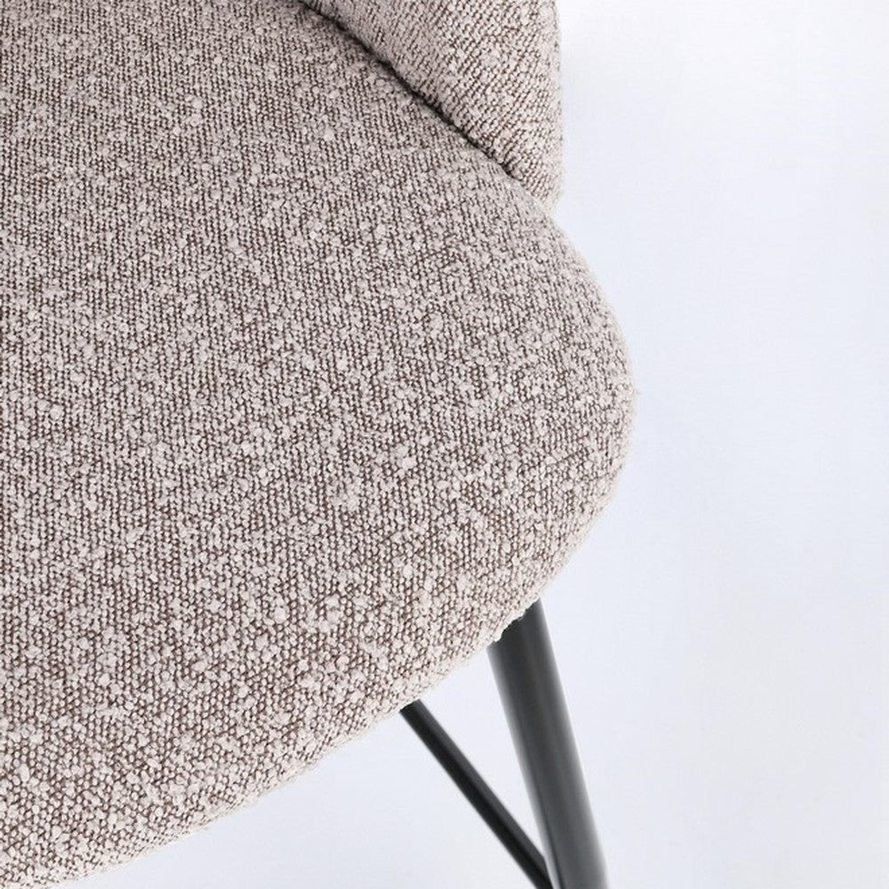 Barhocker Queen Bouclé Nerz von Bizzotto, Nahaufnahme von Material und Verarbeitung
