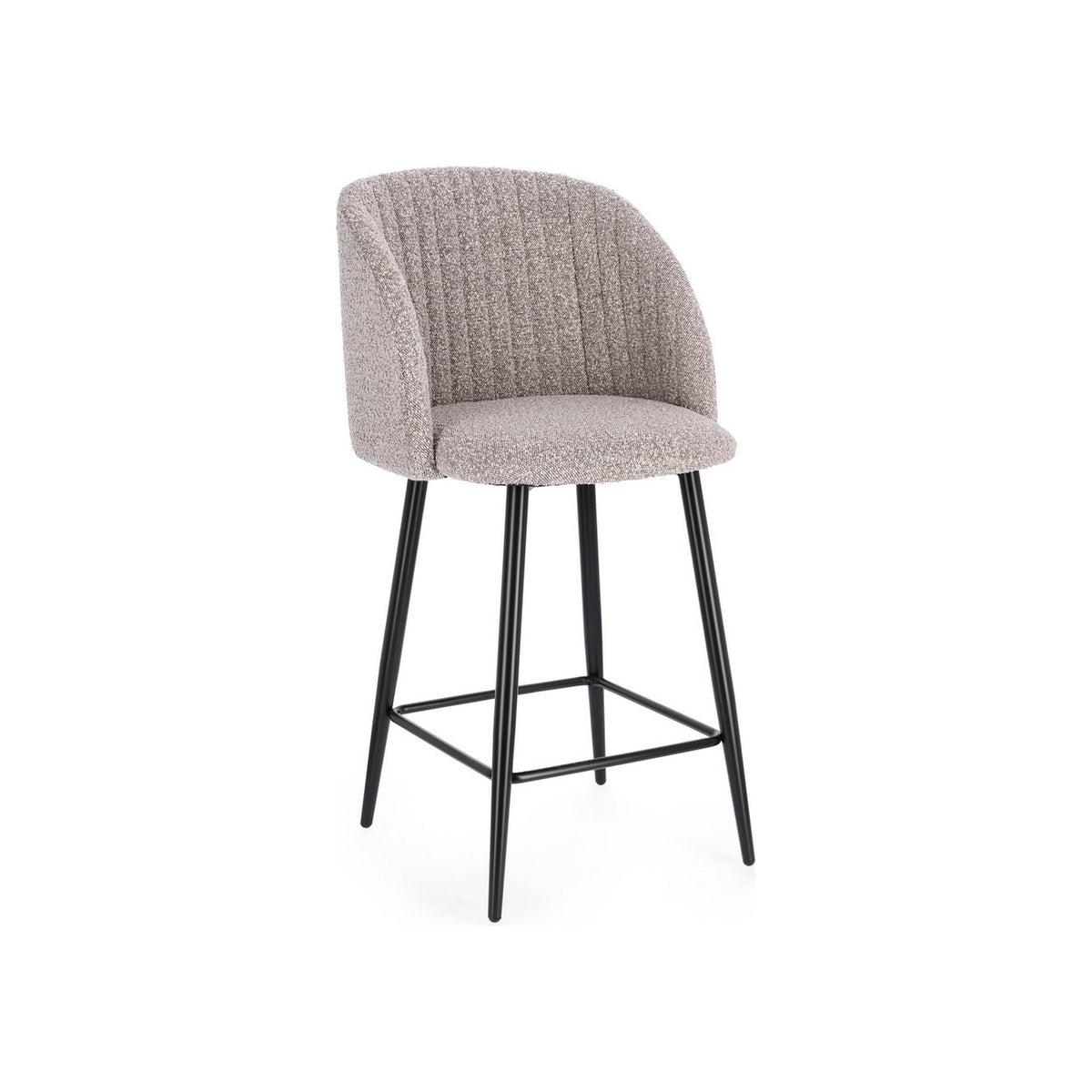 Barhocker Queen Bouclé Nerz von Bizzotto, freigestellt, B 53 × T 59 × H 97 cm