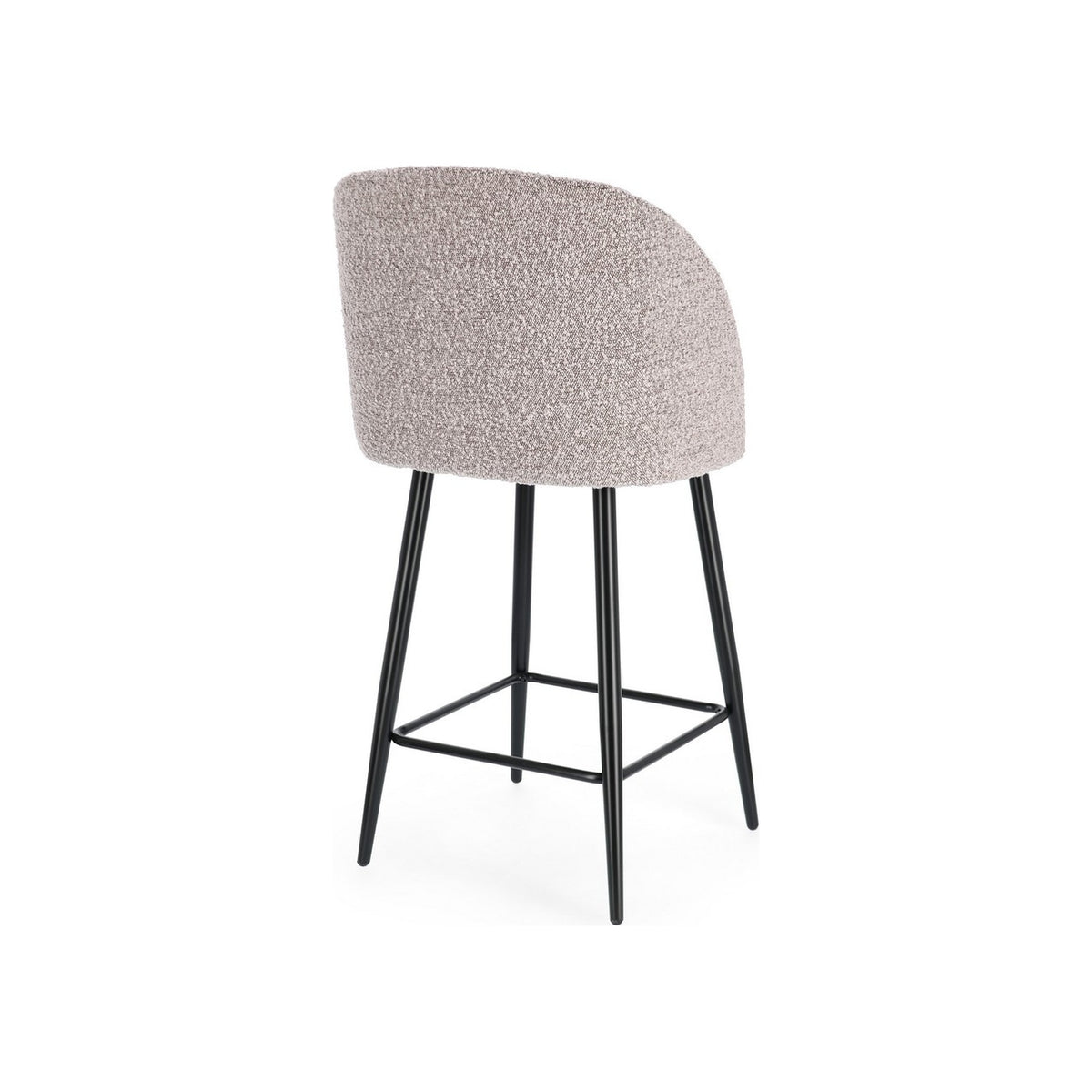 Barhocker Queen Bouclé Nerz von Bizzotto, freigestellt aus einem weiteren Blickwinkel