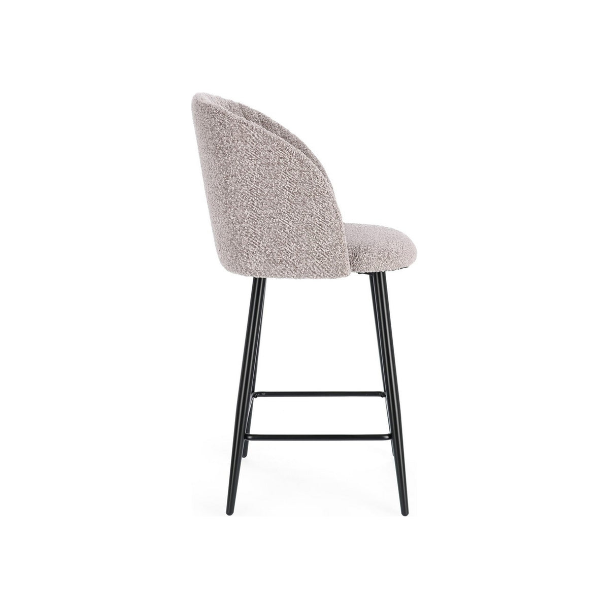 Barhocker Queen Bouclé Nerz von Bizzotto, freigestellt aus einem weiteren Blickwinkel