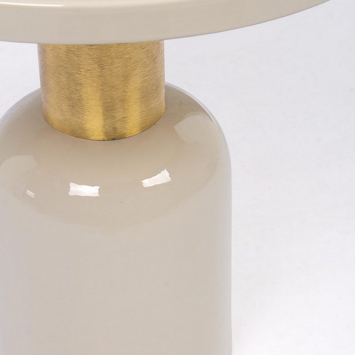 Beistelltisch Nalima Creme von Bizzotto, Nahaufnahme von Material und Verarbeitung