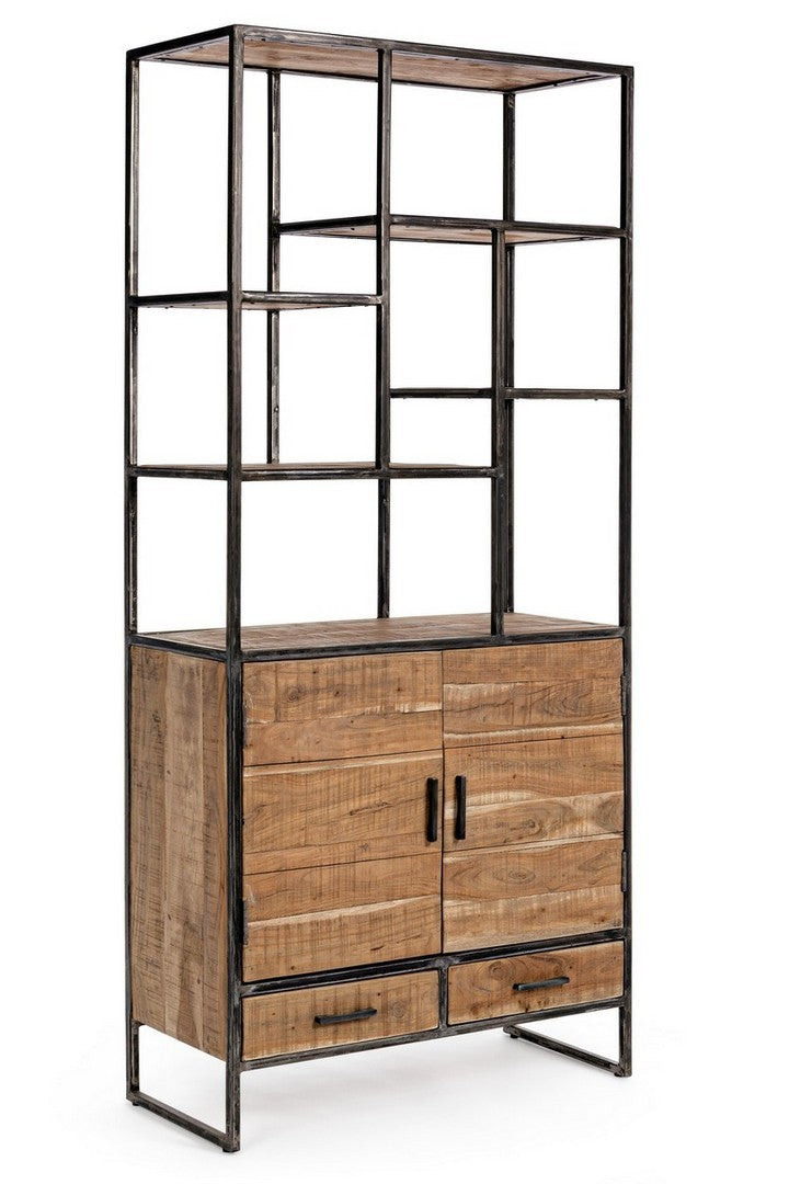 Bücherregal Elmer 90 cm von Bizzotto, freigestellt, B 90 × T 40 × H 200 cm