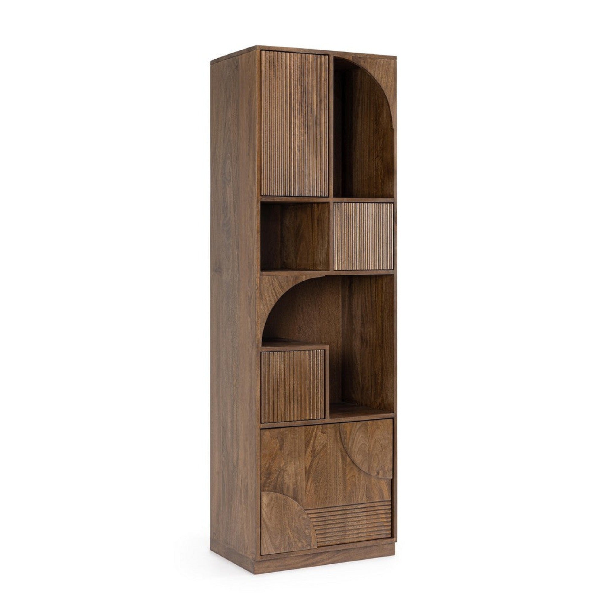 Bücherregal Orissa Naturfarbe von Bizzotto – massives Mangoholz, B 55 × T 40 × H 180 cm im STUFF Shop