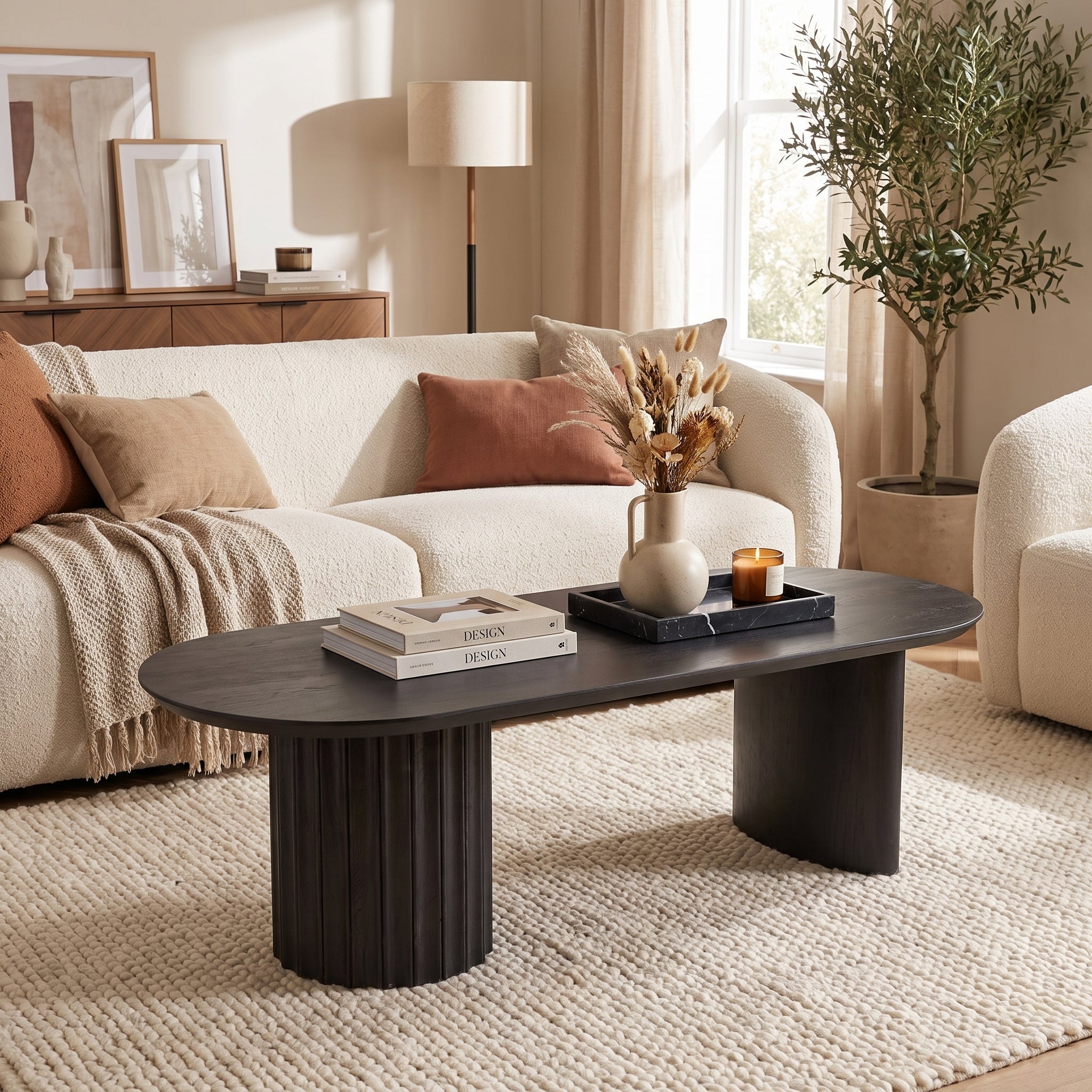 Couchtisch Orissa Schwarz von Bizzotto – Mangoholz 130 cm im stilvoll eingerichteten Wohnzimmer, STUFF Shop