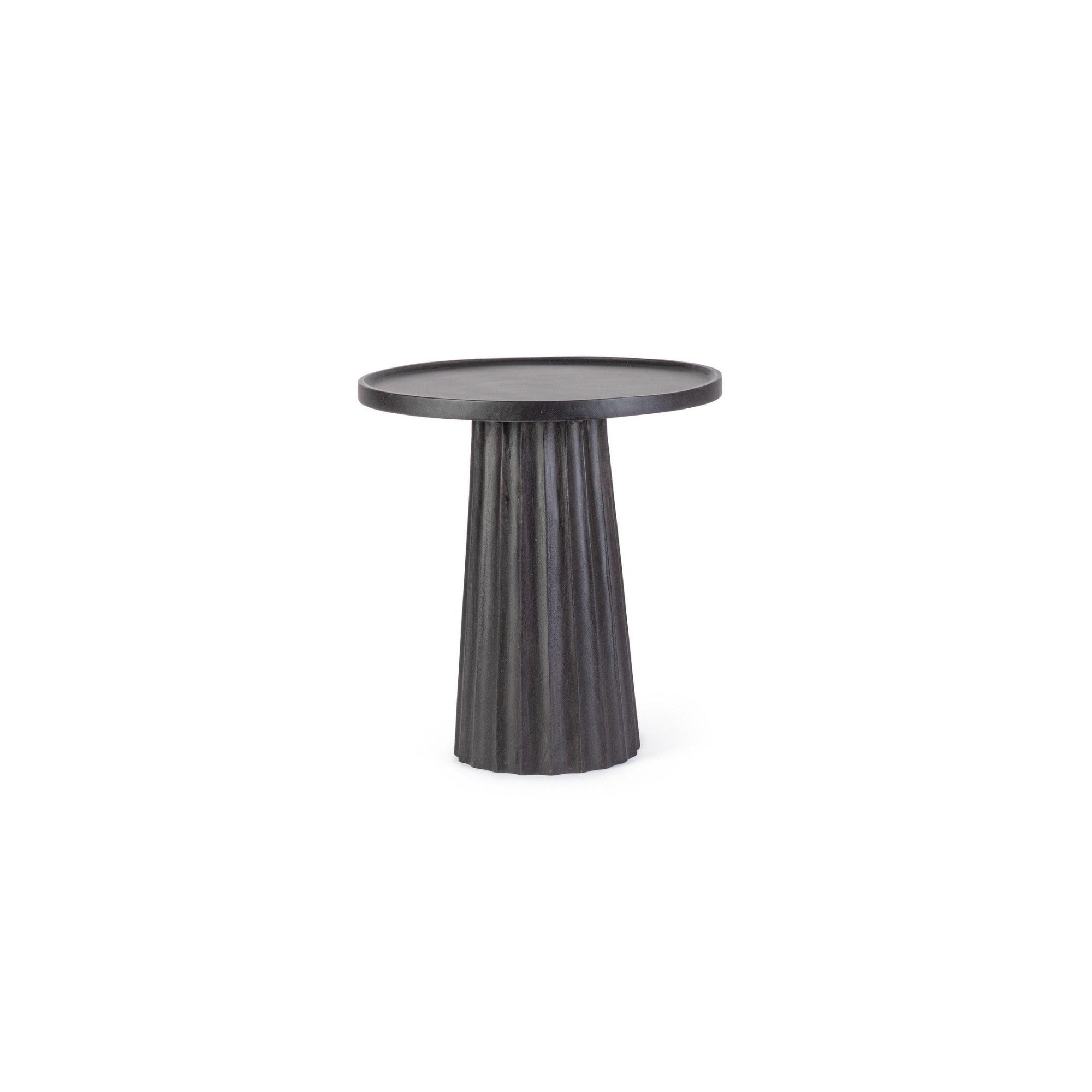 Couchtisch Orissa Schwarz von Bizzotto – massives Mangoholz, Ø 46 × H 49 cm im STUFF Shop