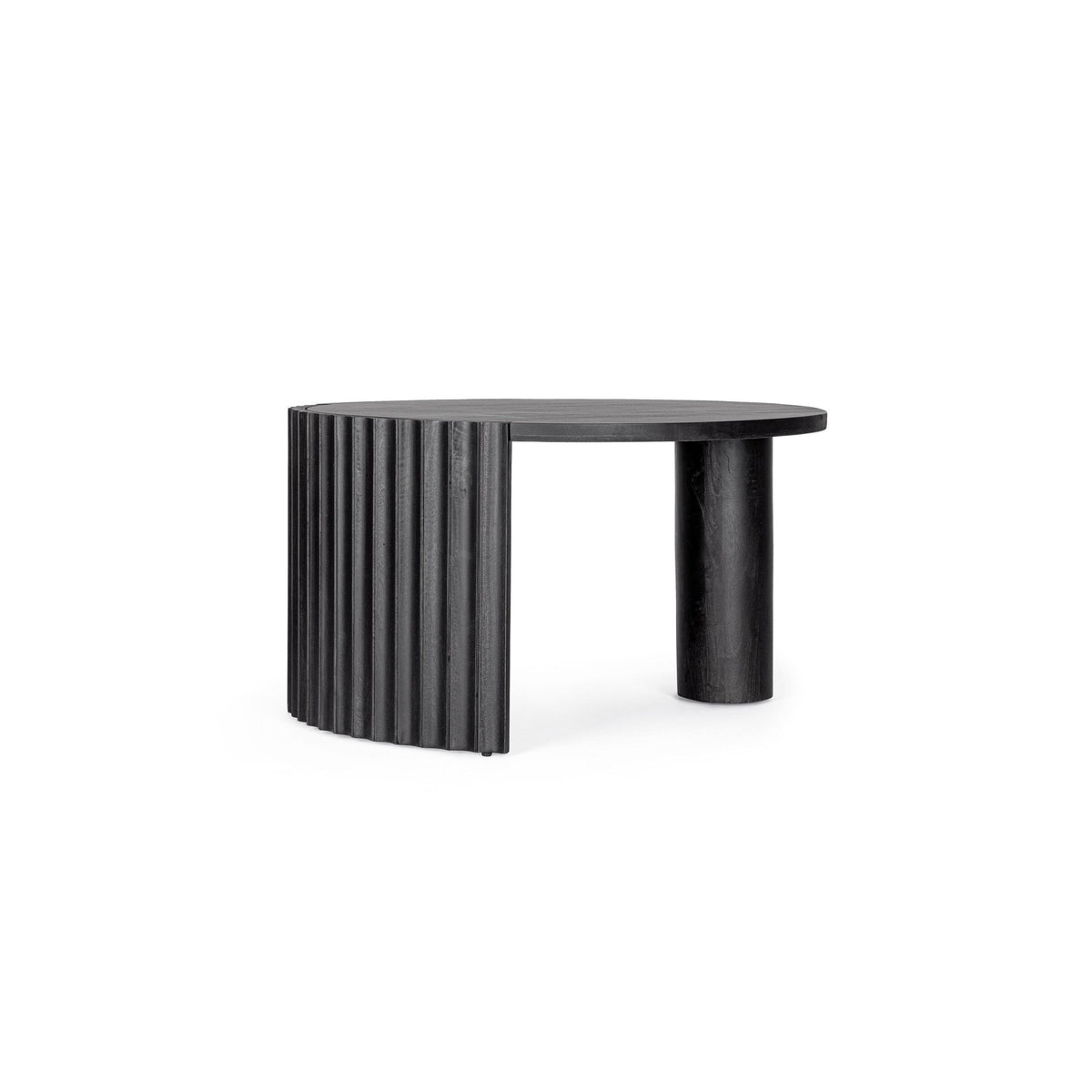 Couchtisch Orissa Schwarz von Bizzotto – massives Mangoholz, Ø 80 cm im STUFF Shop
